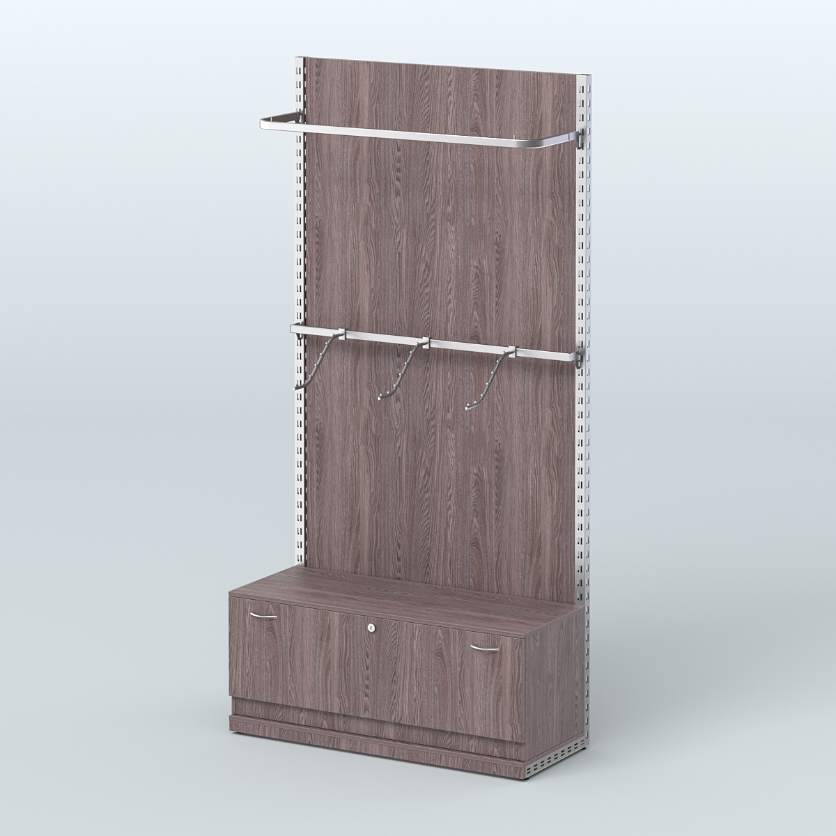 Система ЭЛЕГАНТ №1 с ДСП и тумбой T11 (1200 мм) Ясень Анкор темный