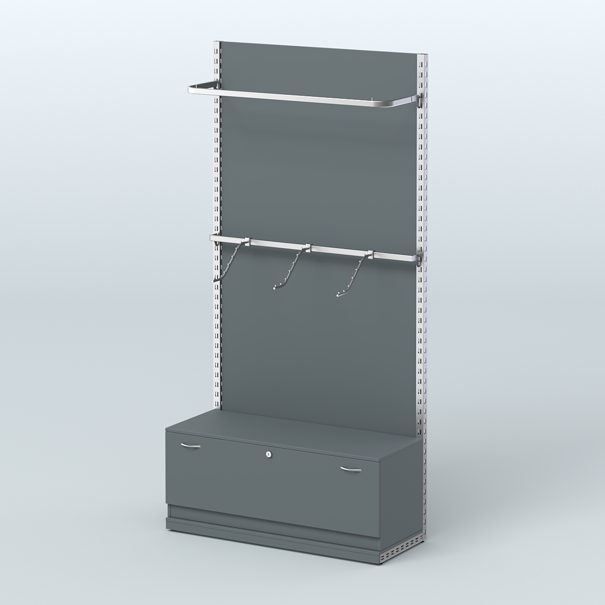 Система ЭЛЕГАНТ №1 с ДСП и тумбой T11 (1200 мм) Темно-Серый