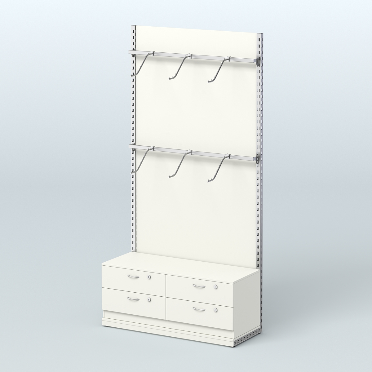 Система ЭЛЕГАНТ №3 с ДСП и тумбой T14 (1200 мм) Белый