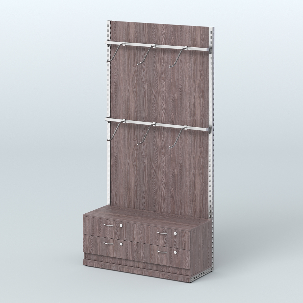 Система ЭЛЕГАНТ №3 с ДСП и тумбой T14 (1200 мм) Ясень Анкор темный