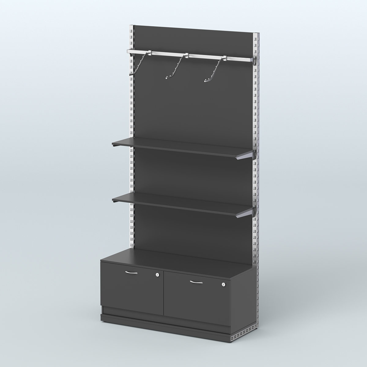 Система ЭЛЕГАНТ №4 с ДСП и тумбой T15 (1200 мм) Черный