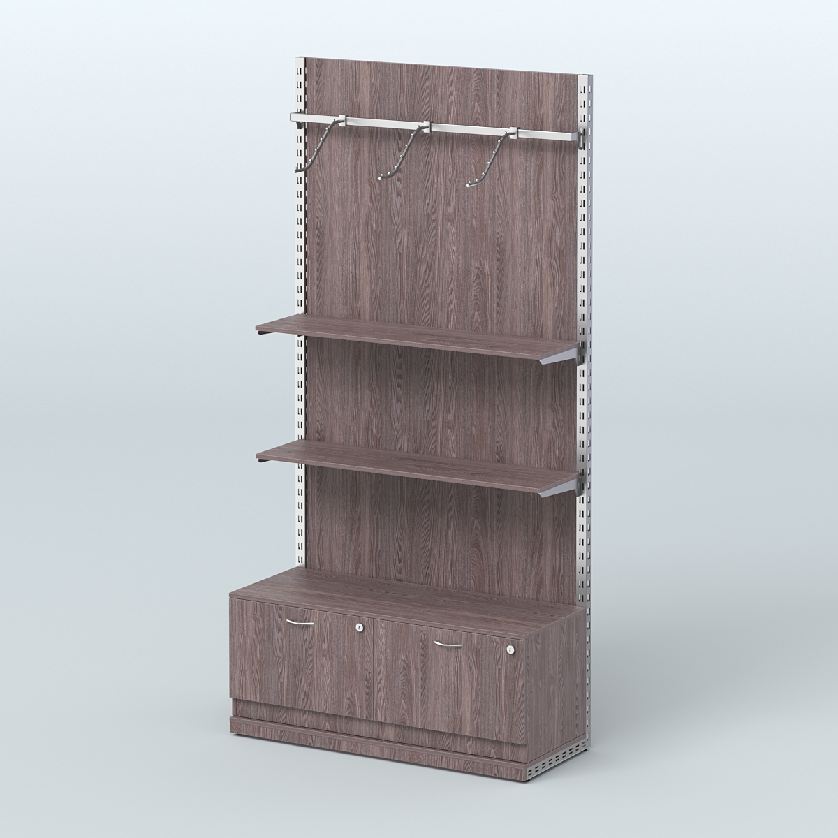 Система ЭЛЕГАНТ №4 с ДСП и тумбой T15 (1200 мм) Ясень Анкор темный