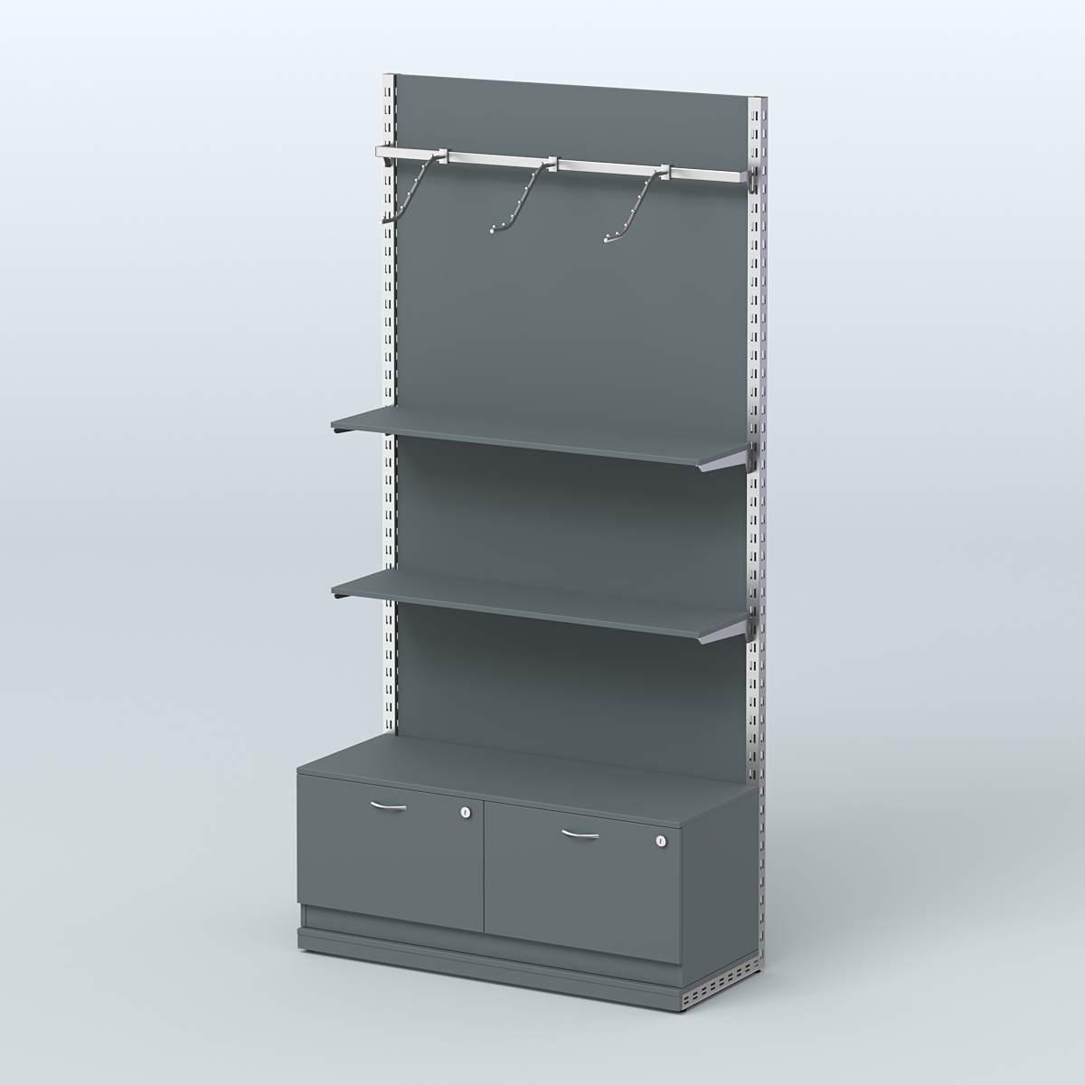 Система ЭЛЕГАНТ №4 с ДСП и тумбой T15 (1200 мм) Темно-Серый