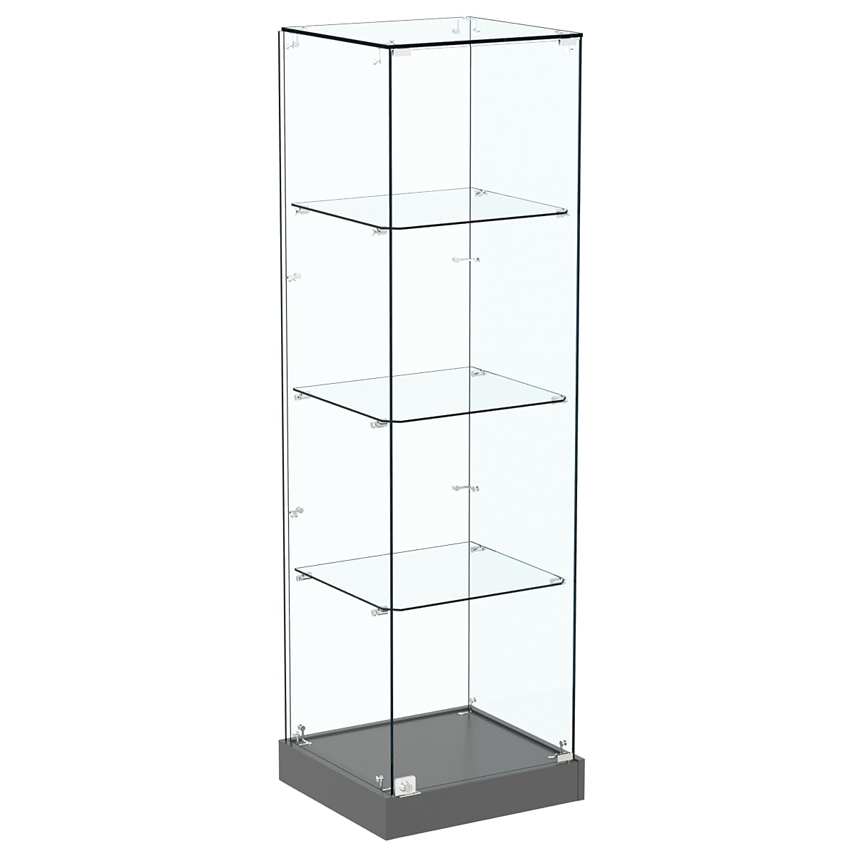 Стеклянная витрина Хит продаж №1 (закрытая, задняя стенка - стекло) Темно-Серый