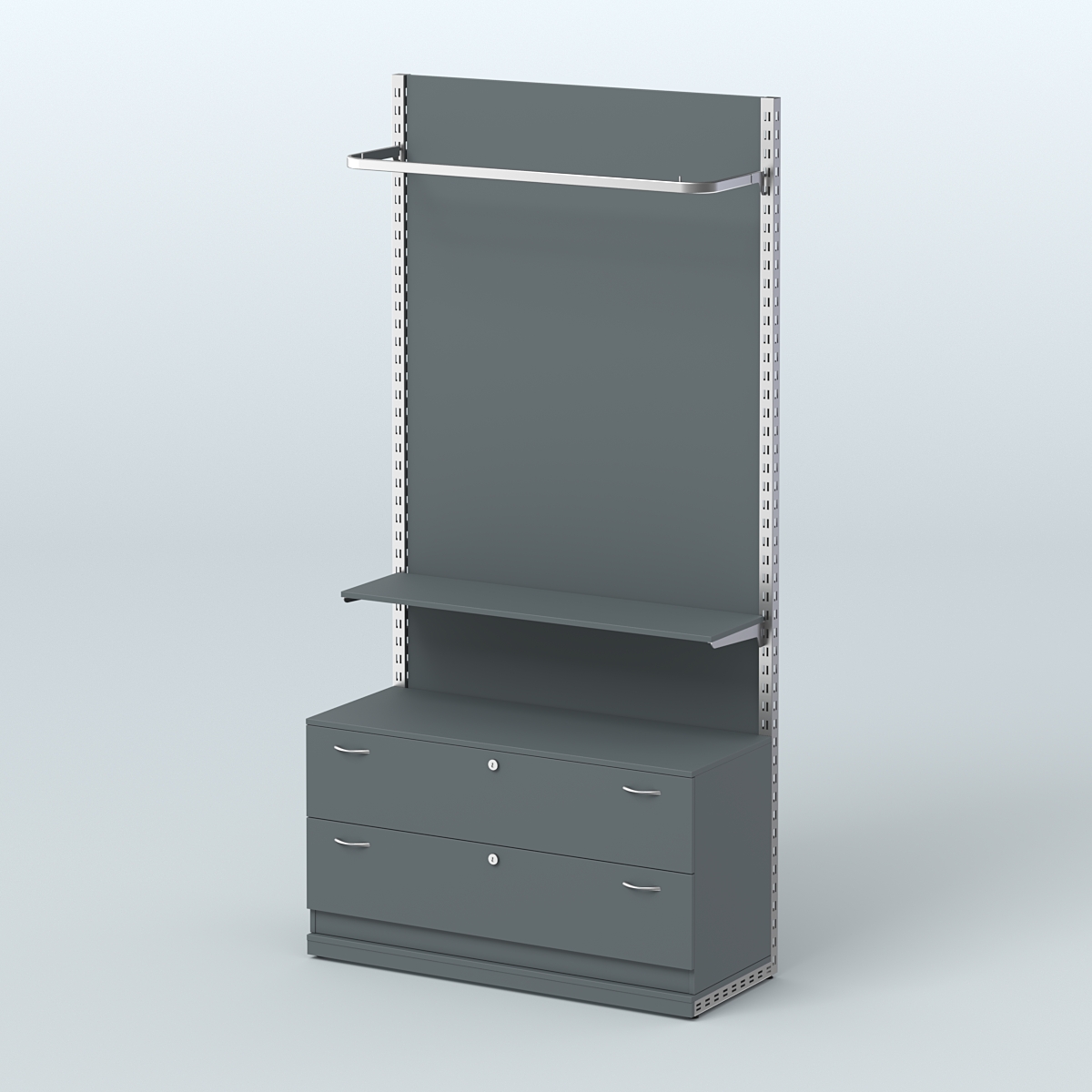 Система ЭЛЕГАНТ №5 с ДСП и тумбой T12 (1200 мм) Темно-Серый