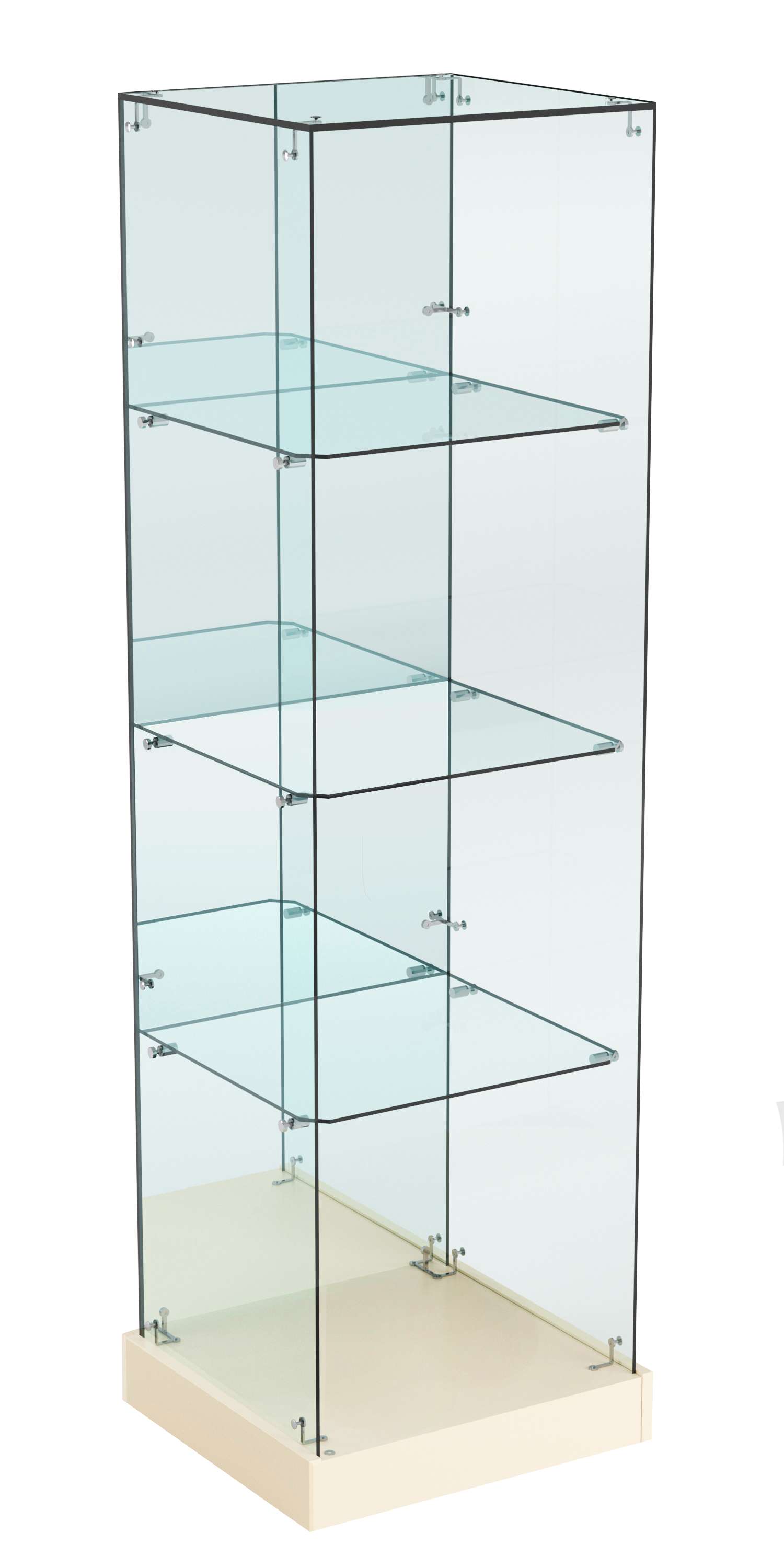 Витрина Хит продаж №4 (открытая, задняя стенка - зеркало) Крем Вайс