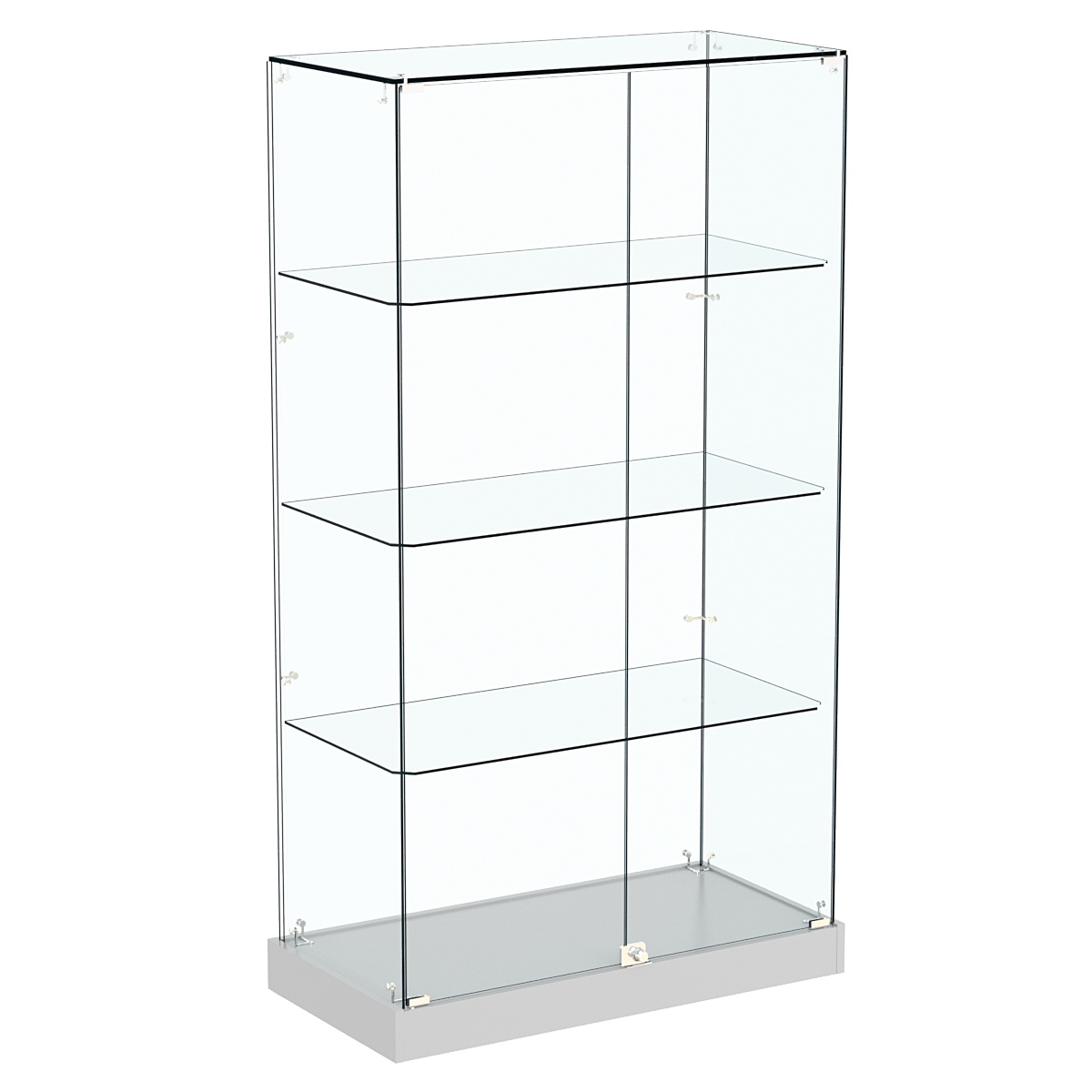 Стеклянная вертикальная витрина Хит продаж №5 (закрытая, задняя стенка - стекло) Белый