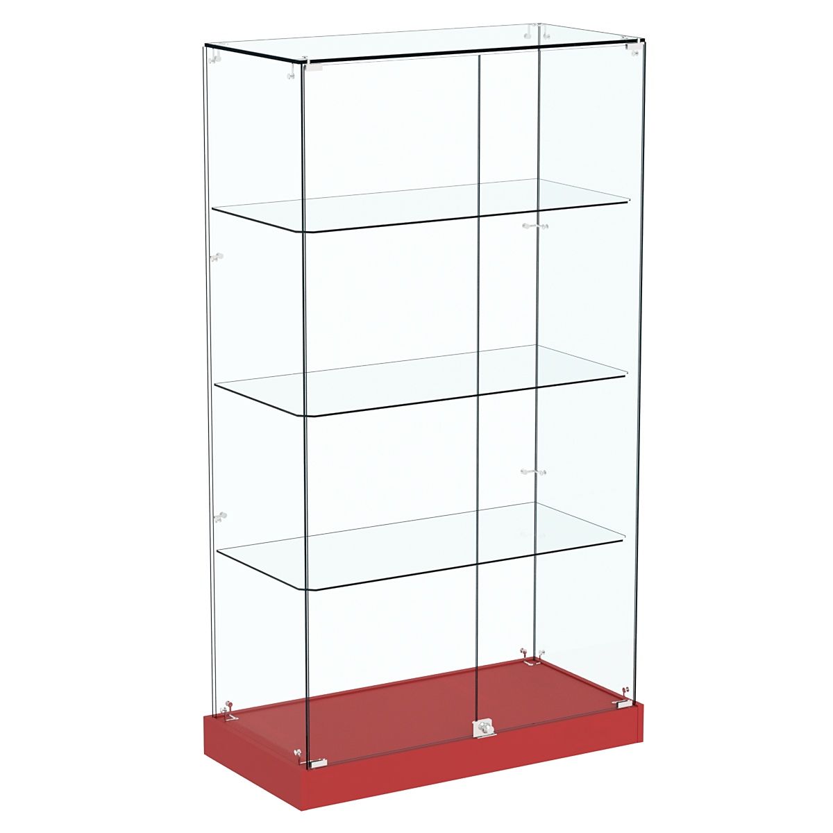 Стеклянная вертикальная витрина Хит продаж №5 (закрытая, задняя стенка - стекло) Красный U0210