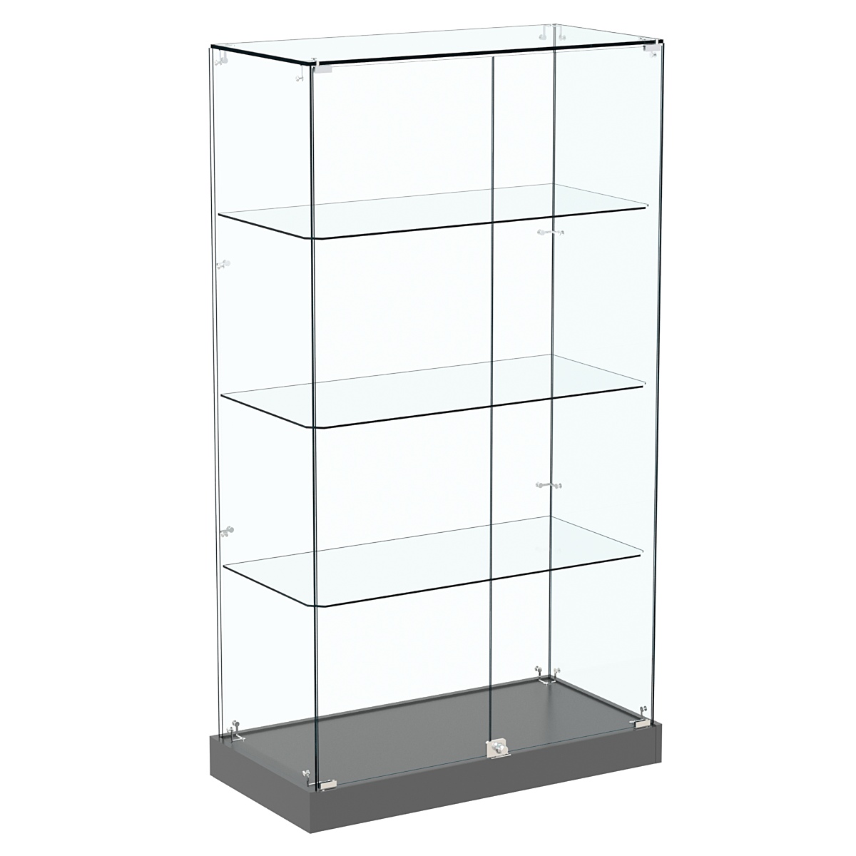 Стеклянная вертикальная витрина Хит продаж №5 (закрытая, задняя стенка - стекло) Темно-Серый