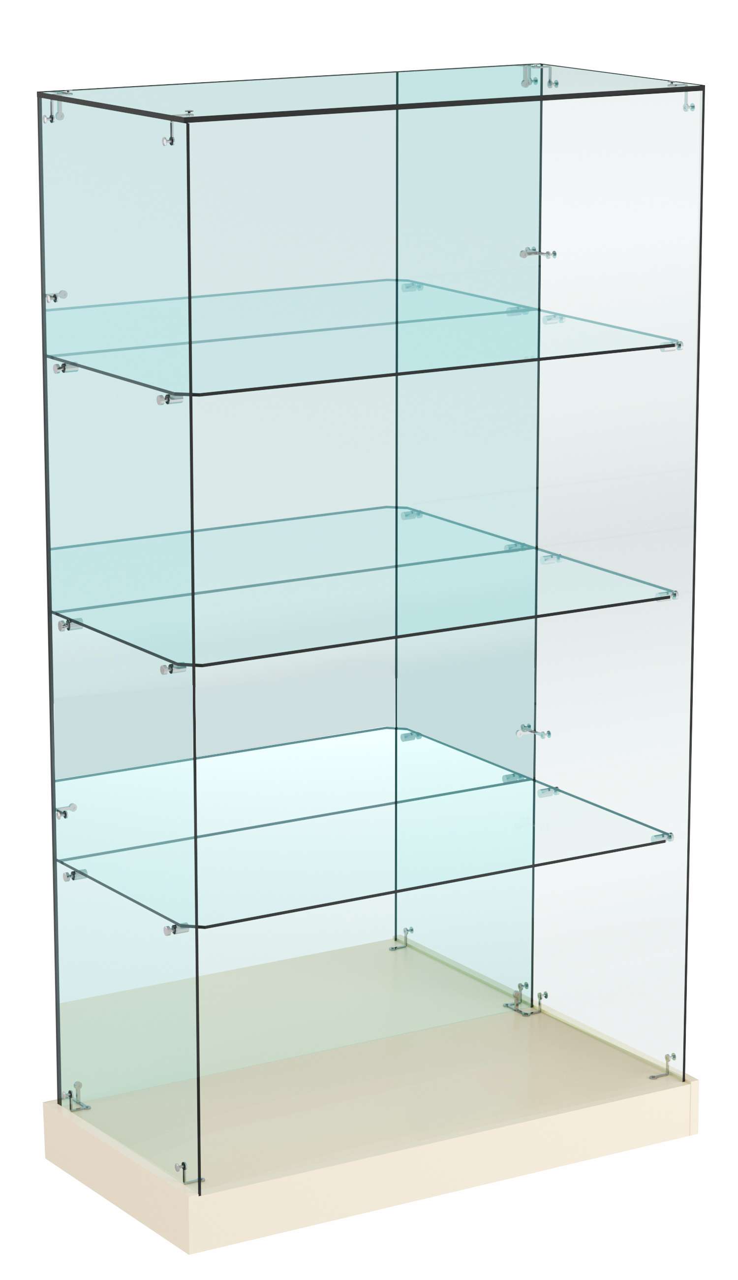 Витрина Хит продаж №8 (открытая, задняя стенка - зеркало) Крем Вайс