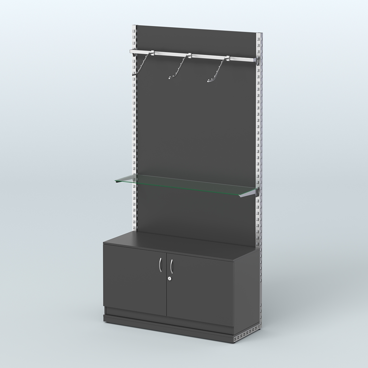 Система ЭЛЕГАНТ №6 с ДСП и тумбой T22 (1200 мм) Черный