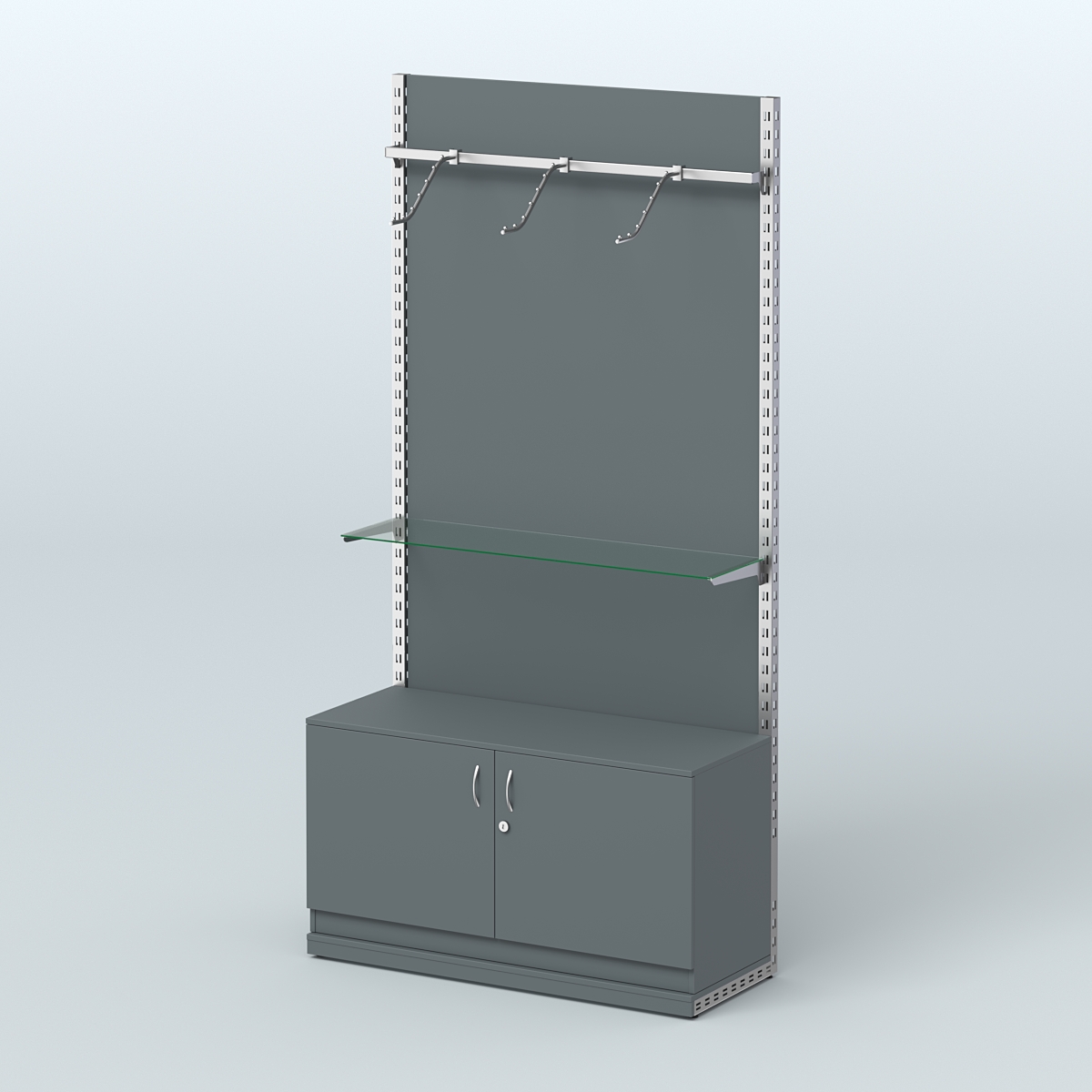 Система ЭЛЕГАНТ №6 с ДСП и тумбой T22 (1200 мм) Темно-Серый