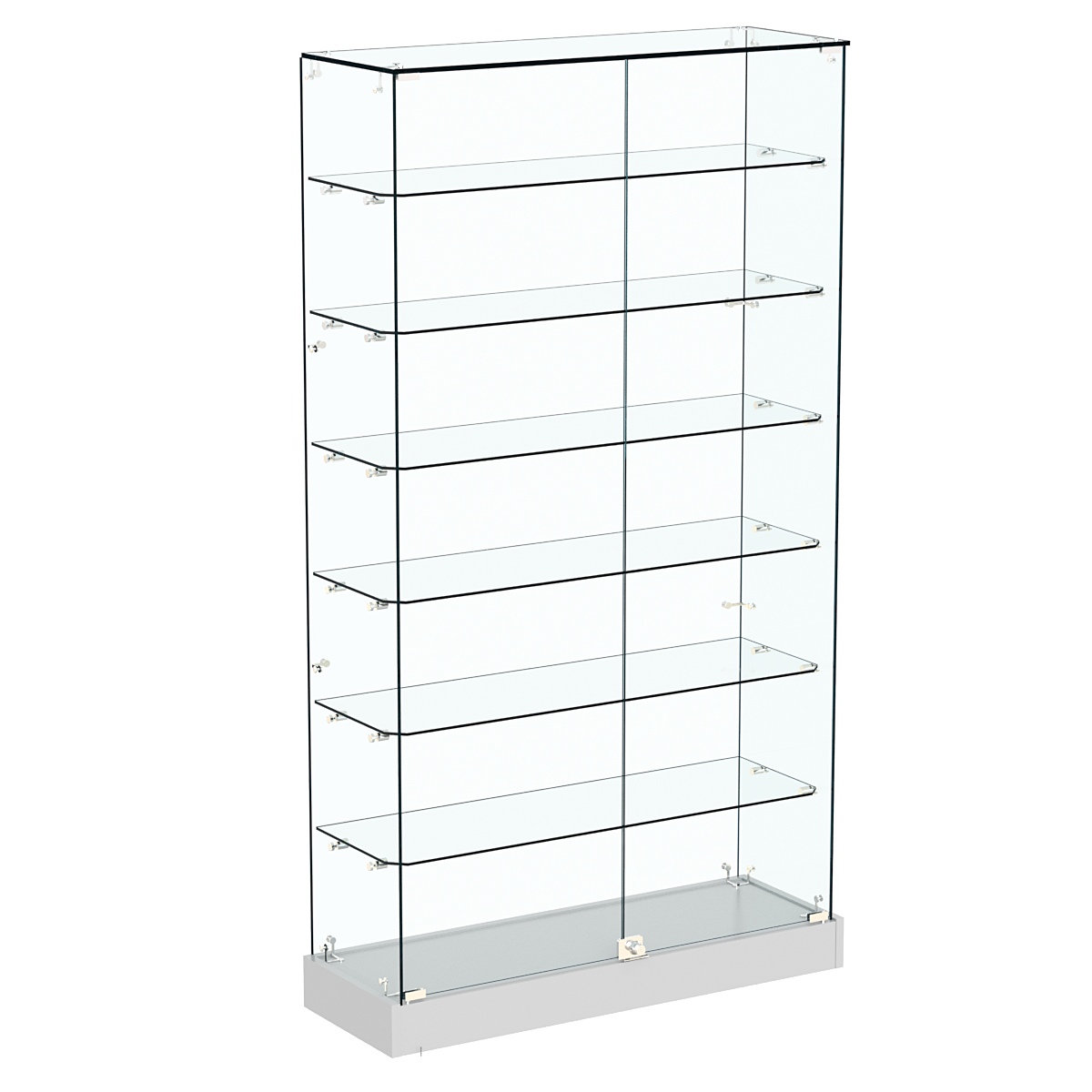 Витрина Хит продаж №9 (закрытая, задняя стенка - стекло) Серый