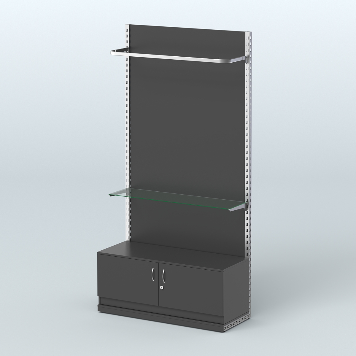 Система ЭЛЕГАНТ №7 с ДСП и тумбой T21 (1200 мм) Черный