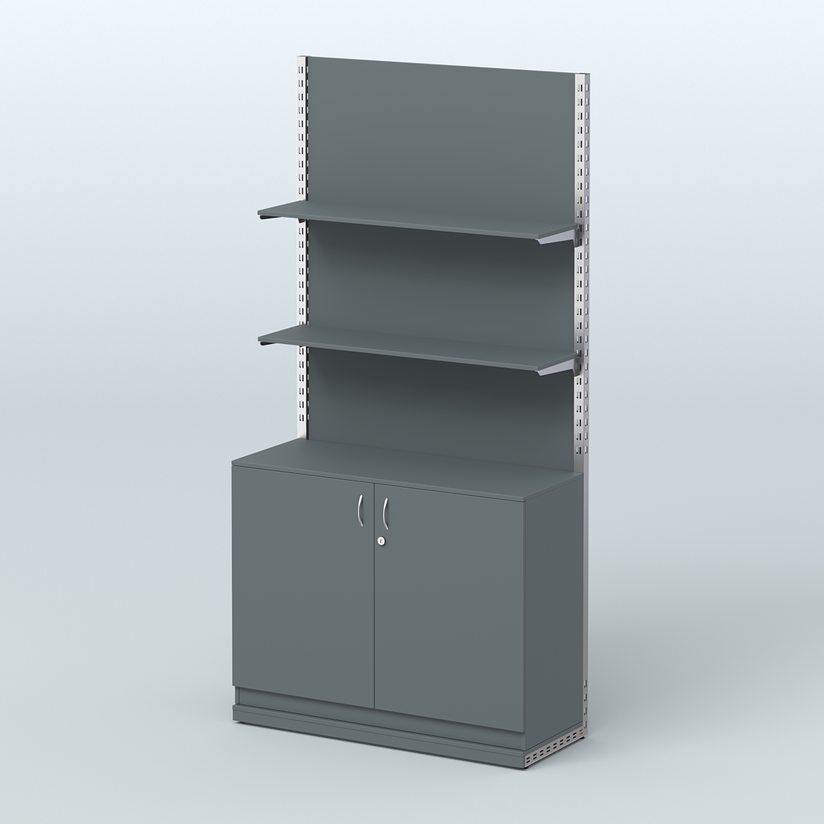 Система ЭЛЕГАНТ №8 с ДСП и тумбой T23 (1200 мм) Темно-Серый