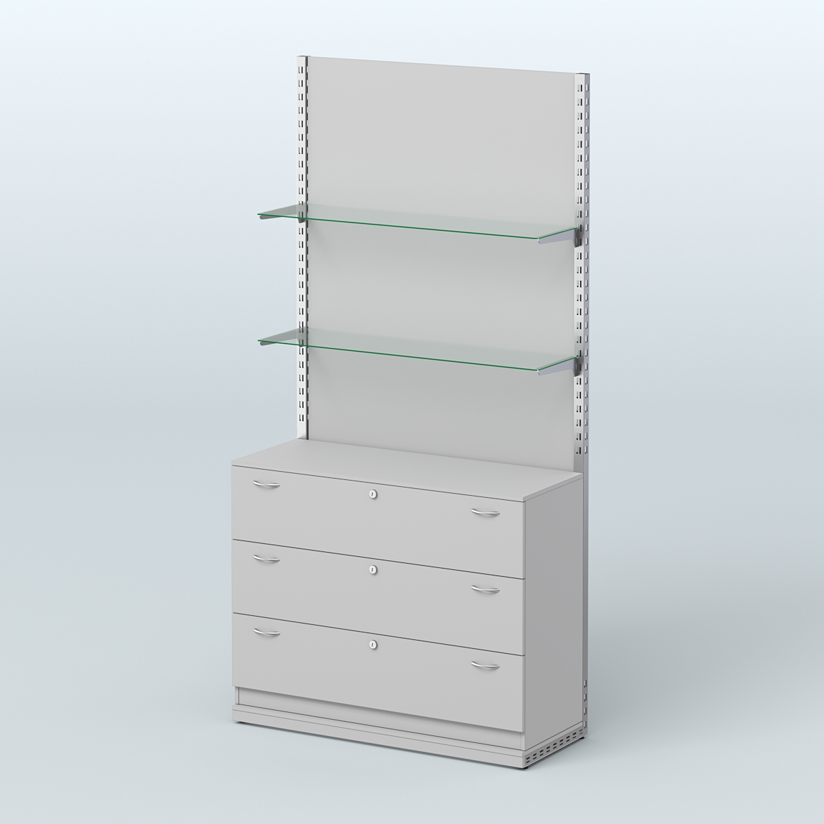 Система ЭЛЕГАНТ №9 с ДСП и тумбой T13 (1200 мм) Серый