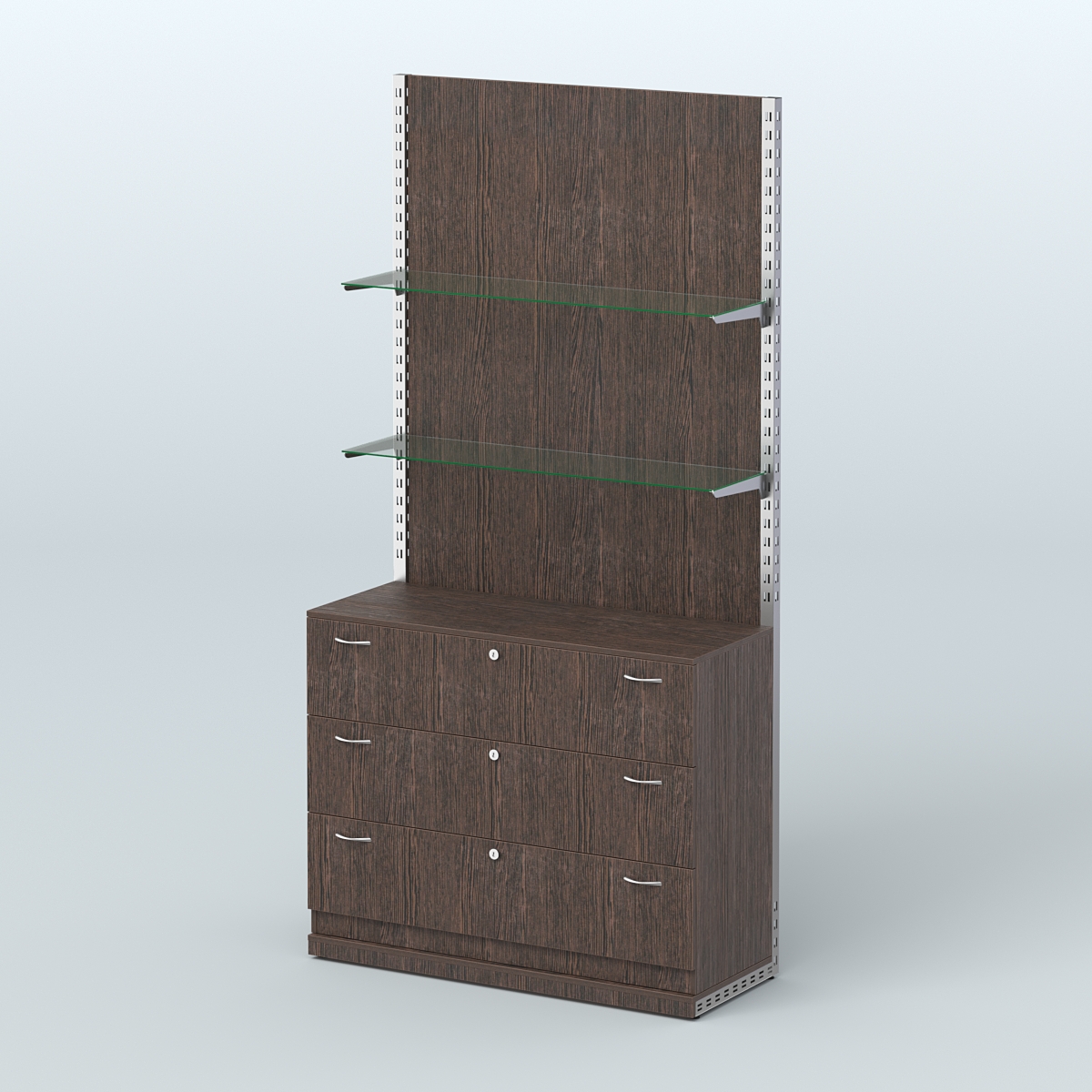 Система ЭЛЕГАНТ №9 с ДСП и тумбой T13 (1200 мм) Дуб Венге