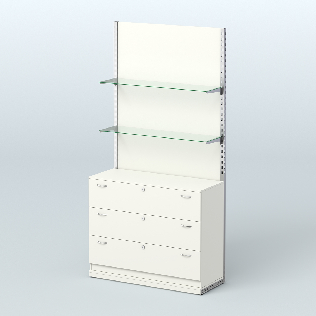 Система ЭЛЕГАНТ №9 с ДСП и тумбой T13 (1200 мм) Белый