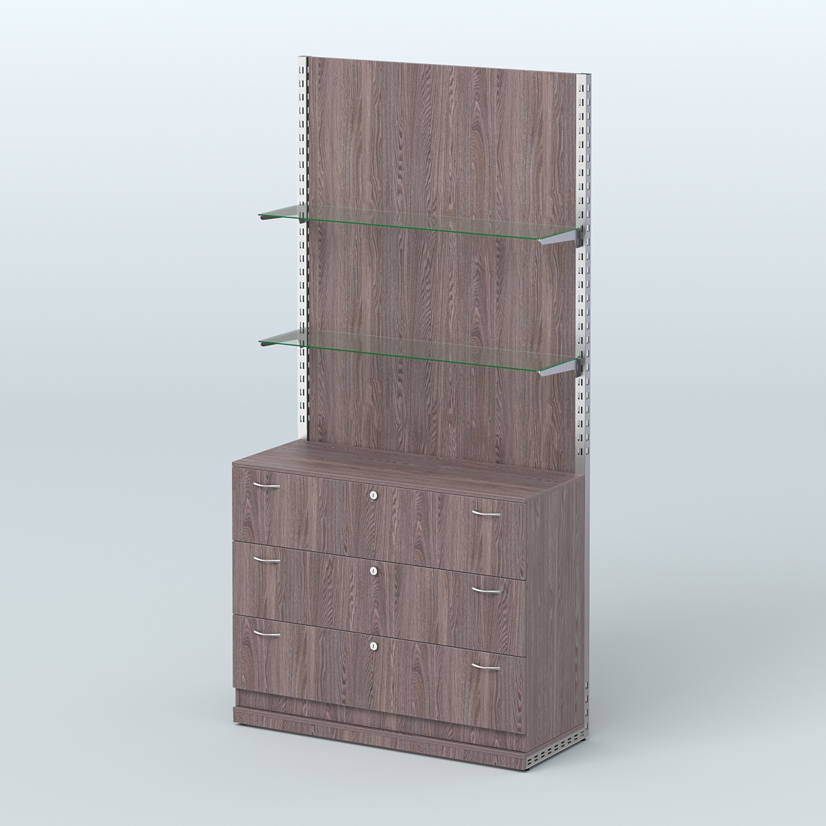 Система ЭЛЕГАНТ №9 с ДСП и тумбой T13 (1200 мм) Ясень Анкор темный