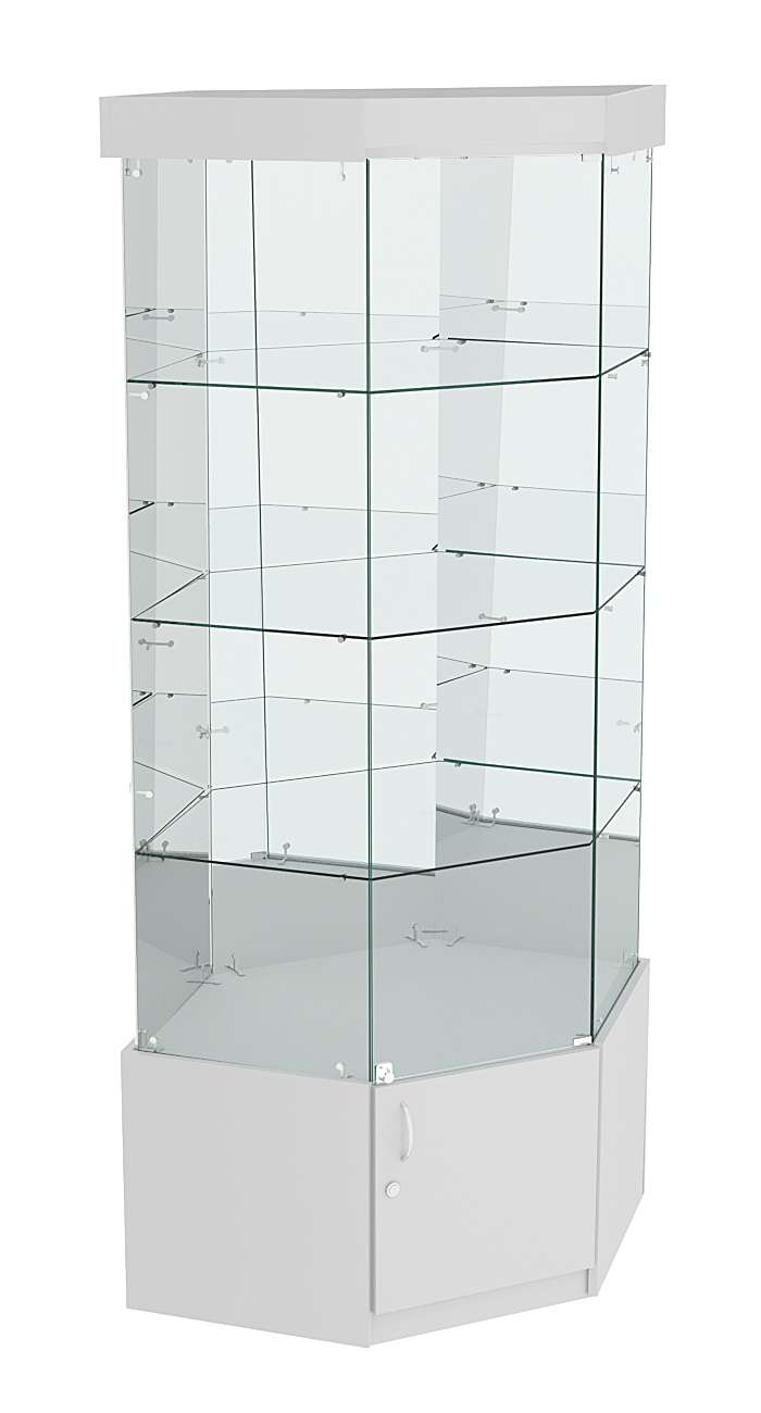 Витрина "Истра" угловая №19, шестигранная, (З.С-зеркало) Серый