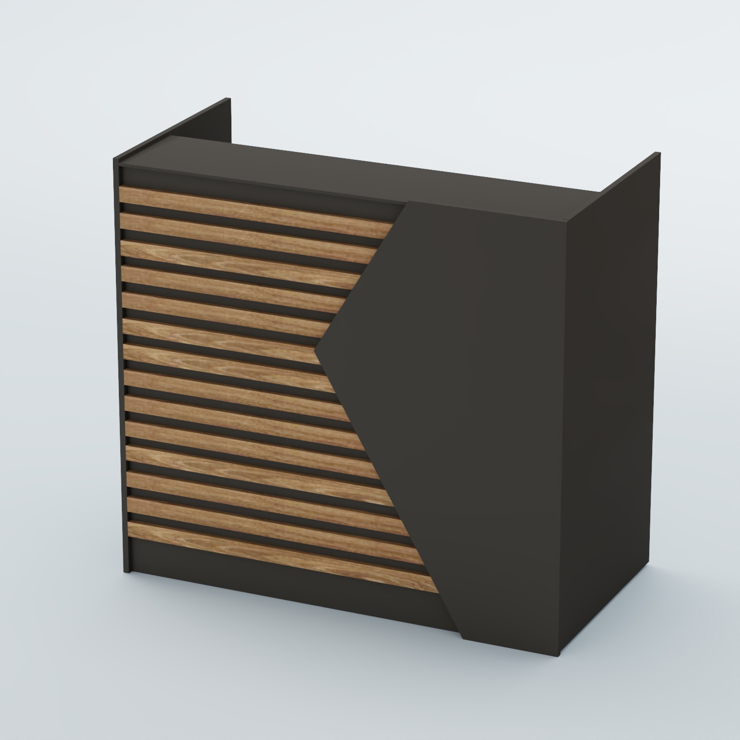 Ресепшен граунд №6Б Черный + Дуб Канзас Коричневый