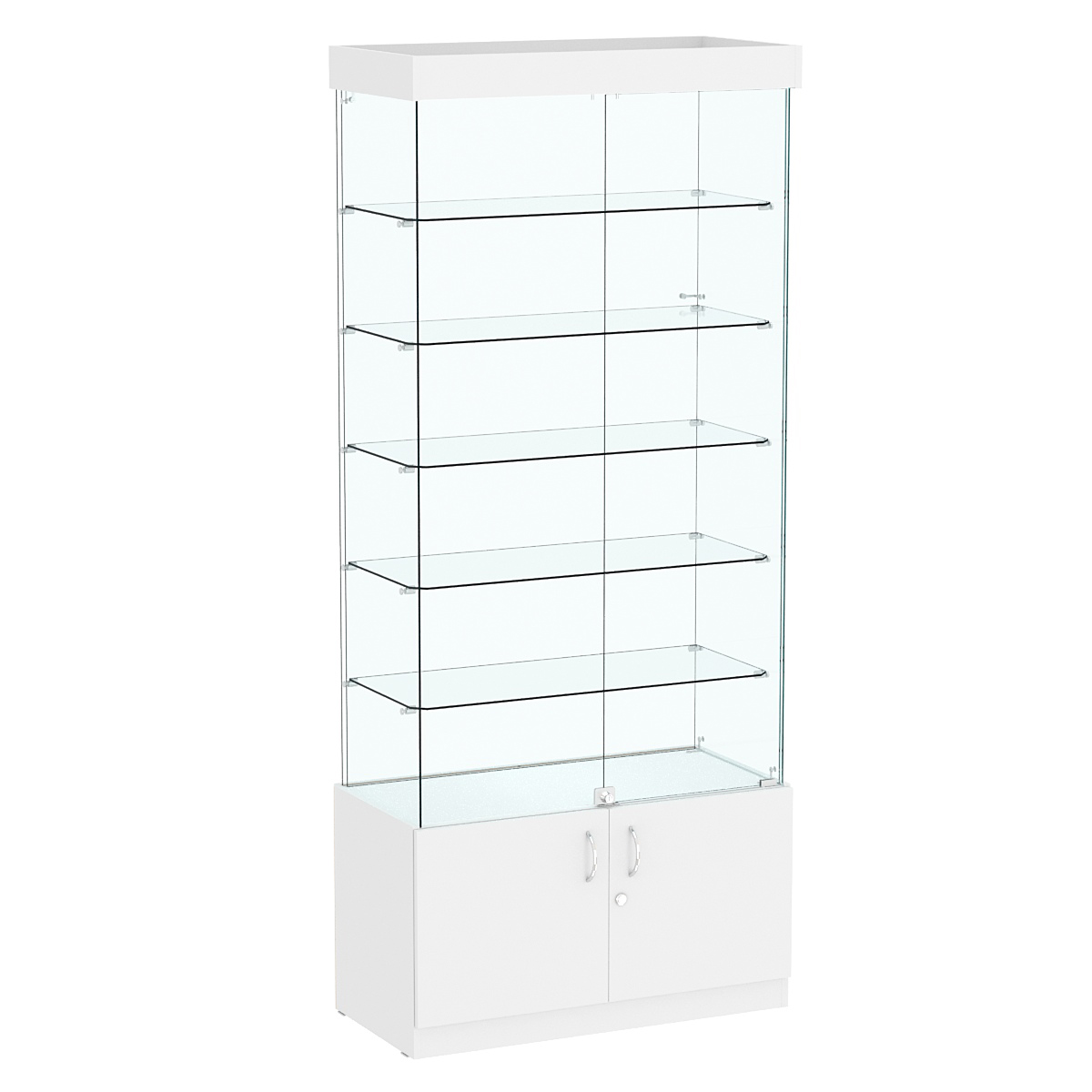 Витрина Истра №501 прямоугольная (задняя стенка - стекло) Белый