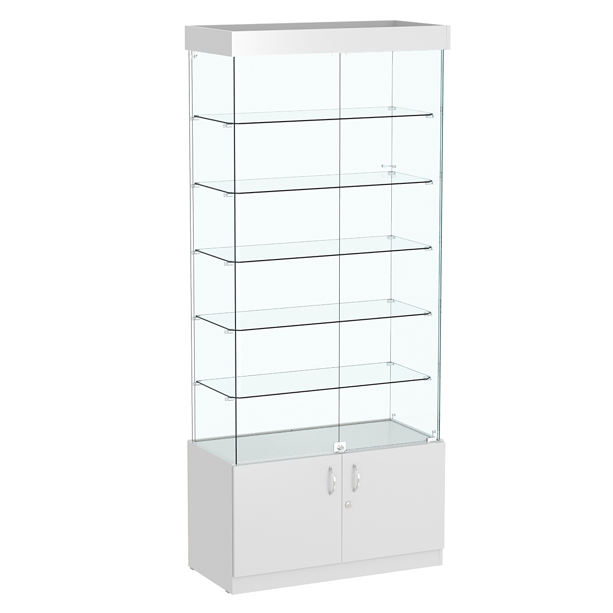 Витрина Истра №501 прямоугольная (задняя стенка - стекло) Серый