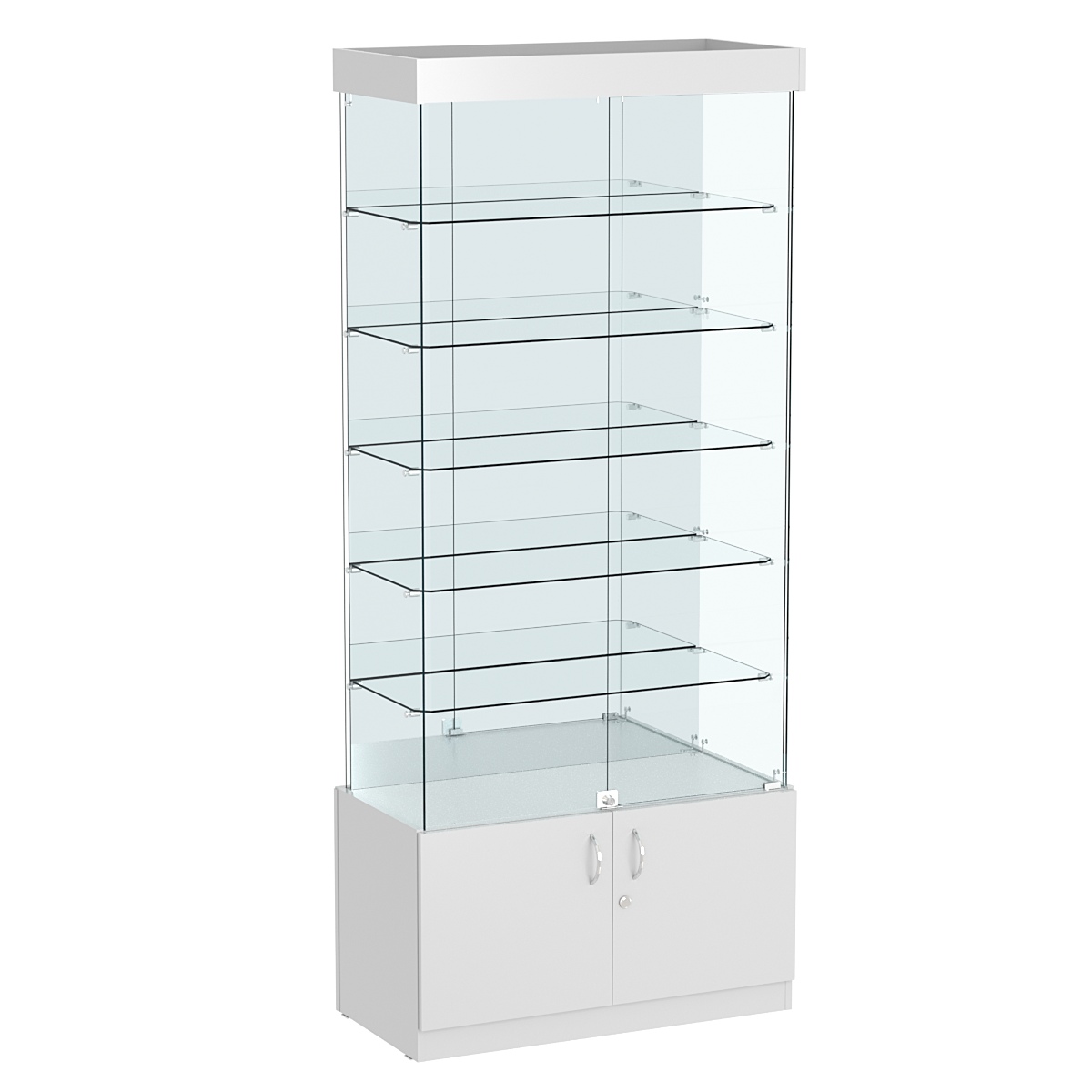 Витрина Истра №503 прямоугольная (задняя стенка - зеркало) Серый