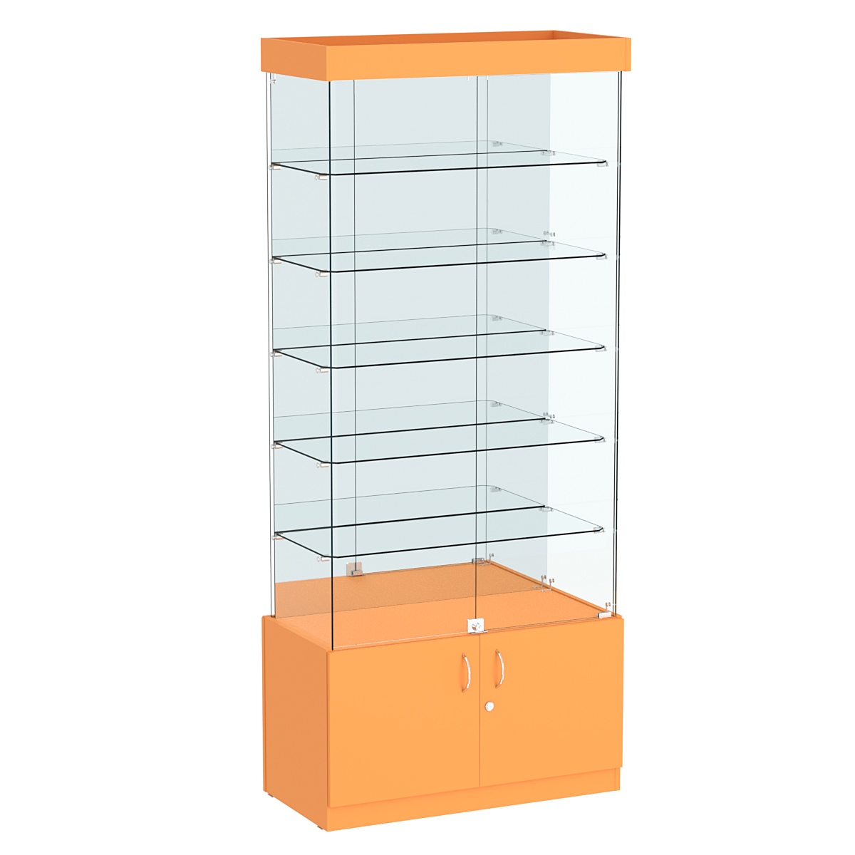 Витрина Истра №503 прямоугольная (задняя стенка - зеркало) Оранжевый 0132 BS