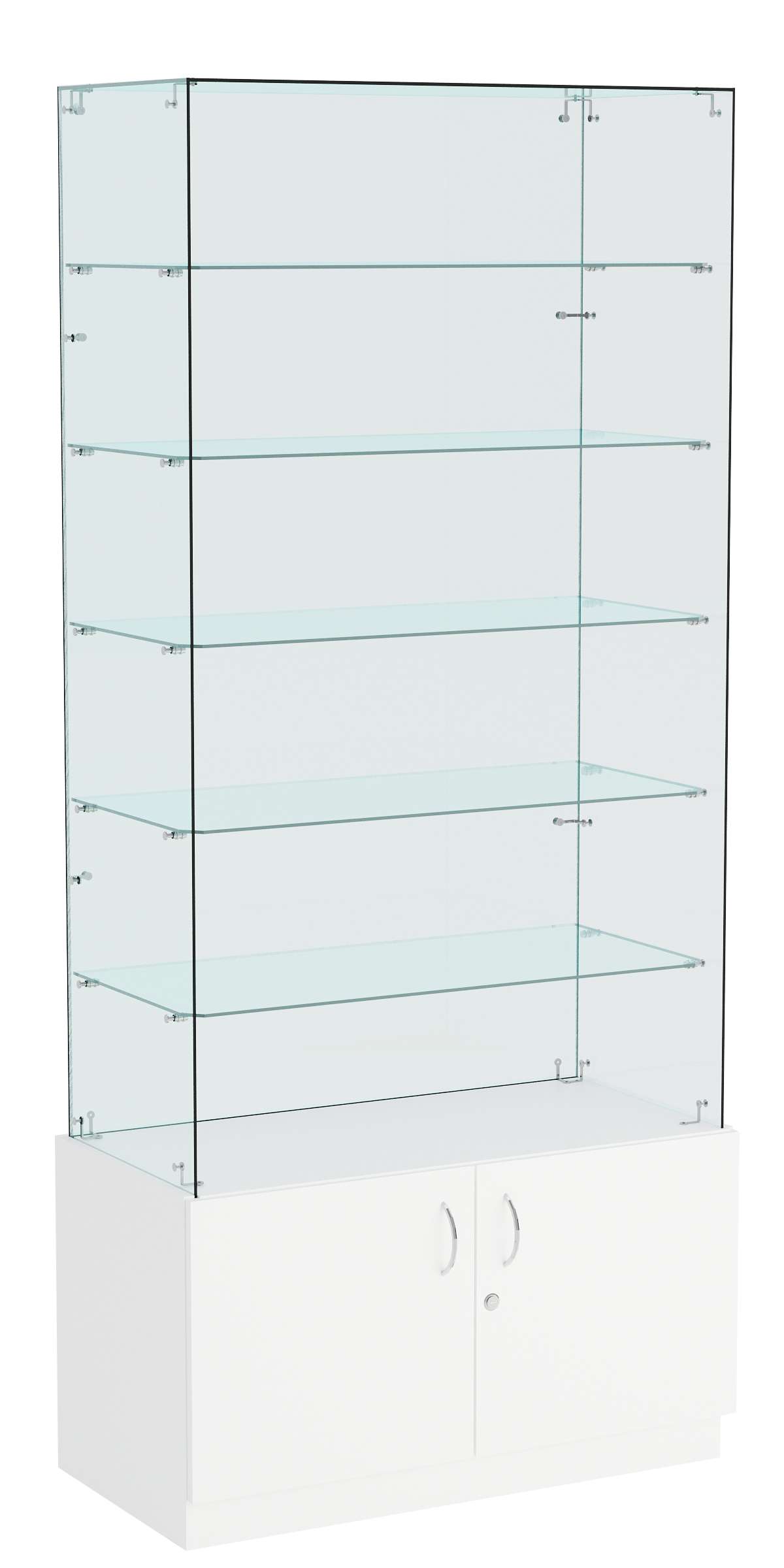 Витрина ИСТРА №605 прямоугольная (З/C - стекло), без дверей. Белый