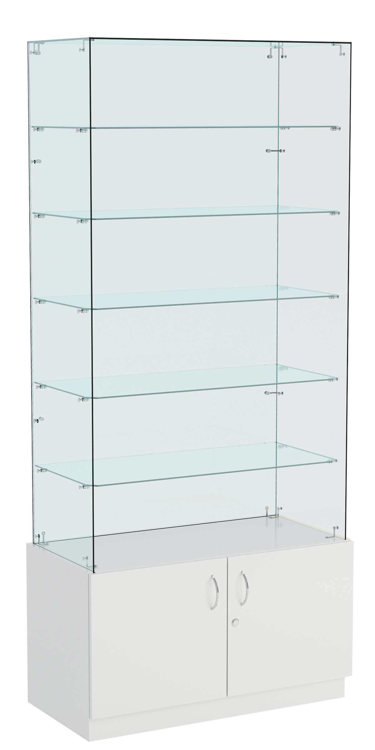 Витрина ИСТРА №605 прямоугольная (З/C - стекло), без дверей. Серый