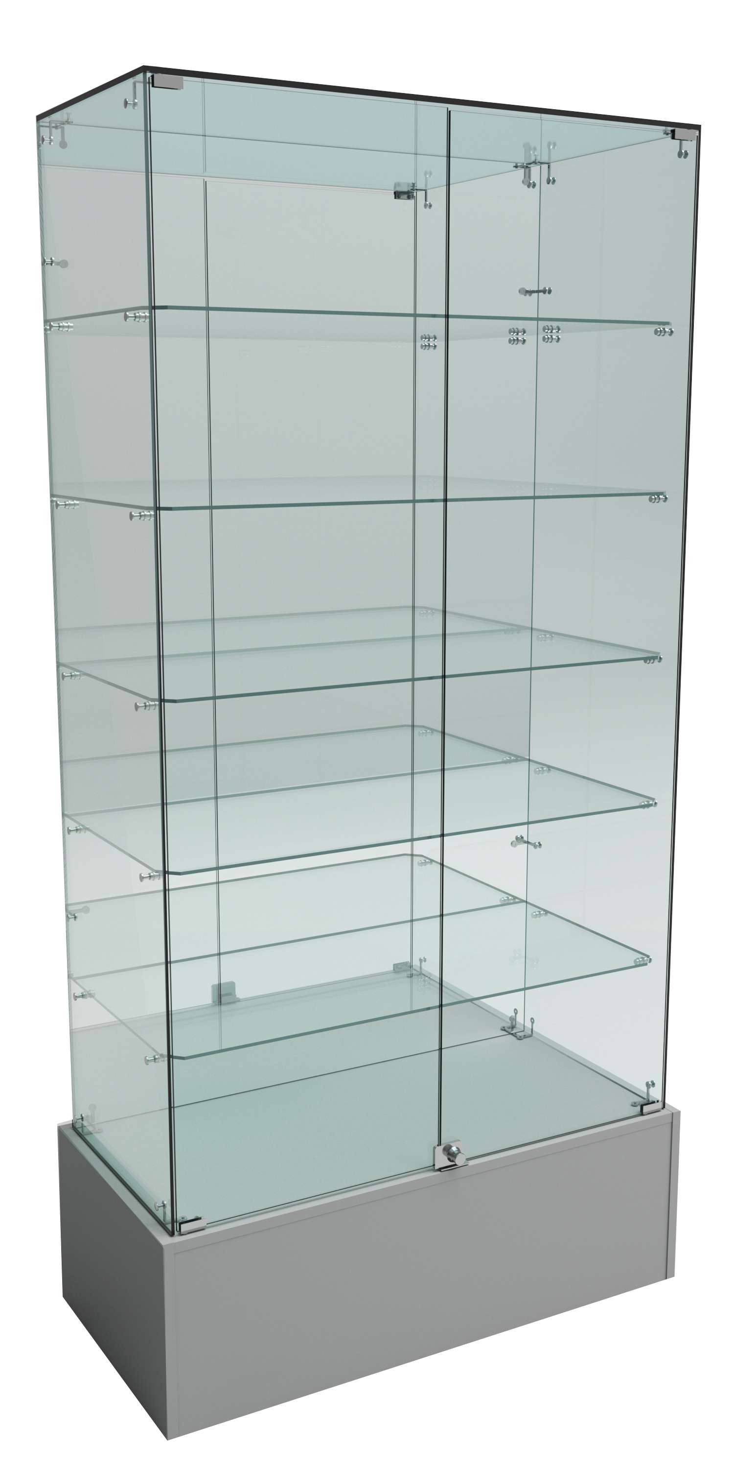 Витрина Истра №511 прямоугольная (задняя стенка - зеркало) Серый