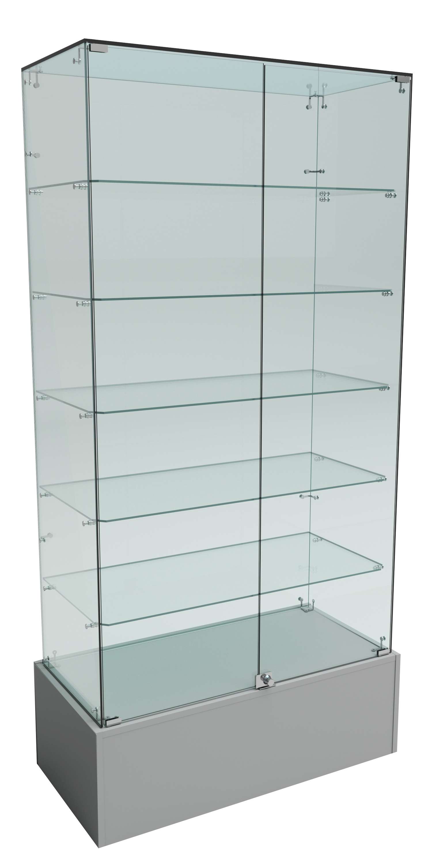 Витрина Истра №509 прямоугольная (задняя стенка - стекло) Серый