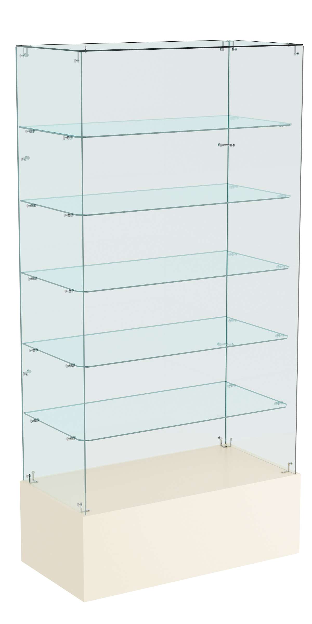 Витрина ИСТРА №609 прямоугольная (З/C - стекло), без дверей Крем Вайс