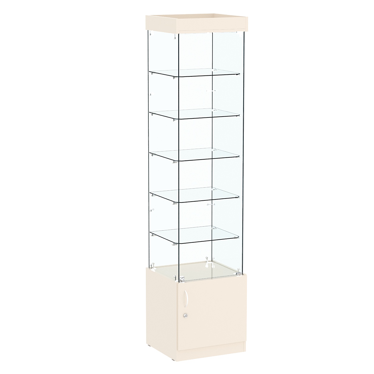 Витрина ИСТРА №502 стаканчик (задняя стенка - стекло) Крем Вайс