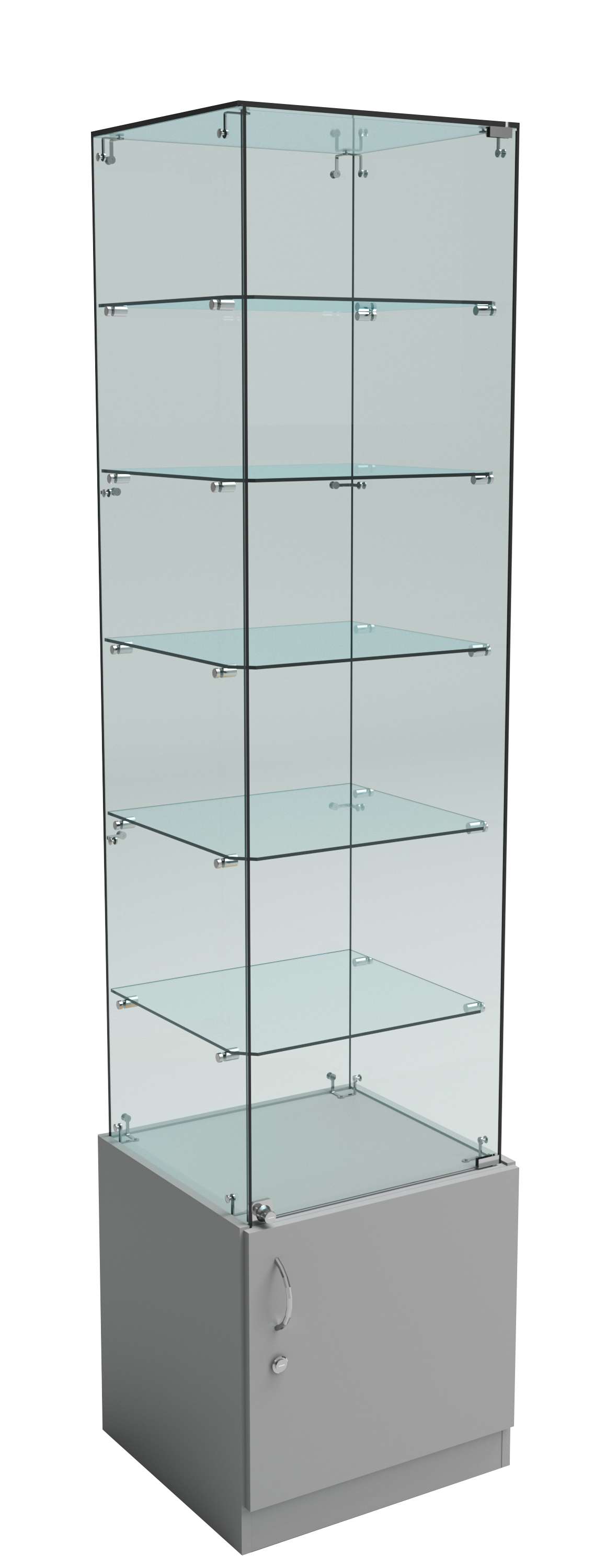 Витрина ИСТРА №506 стаканчик (задняя стенка - стекло) Серый