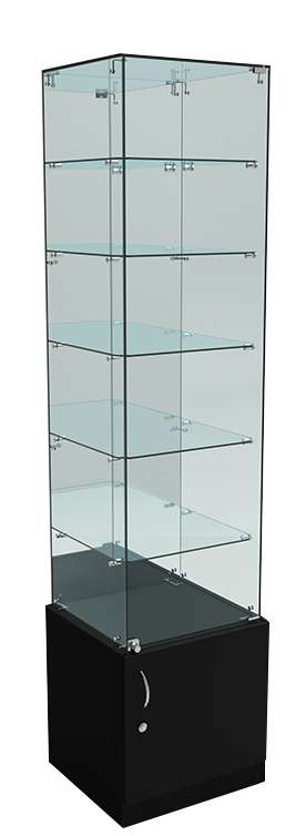 Витрина ИСТРА №508 стаканчик (задняя стенка - зеркало) Черный