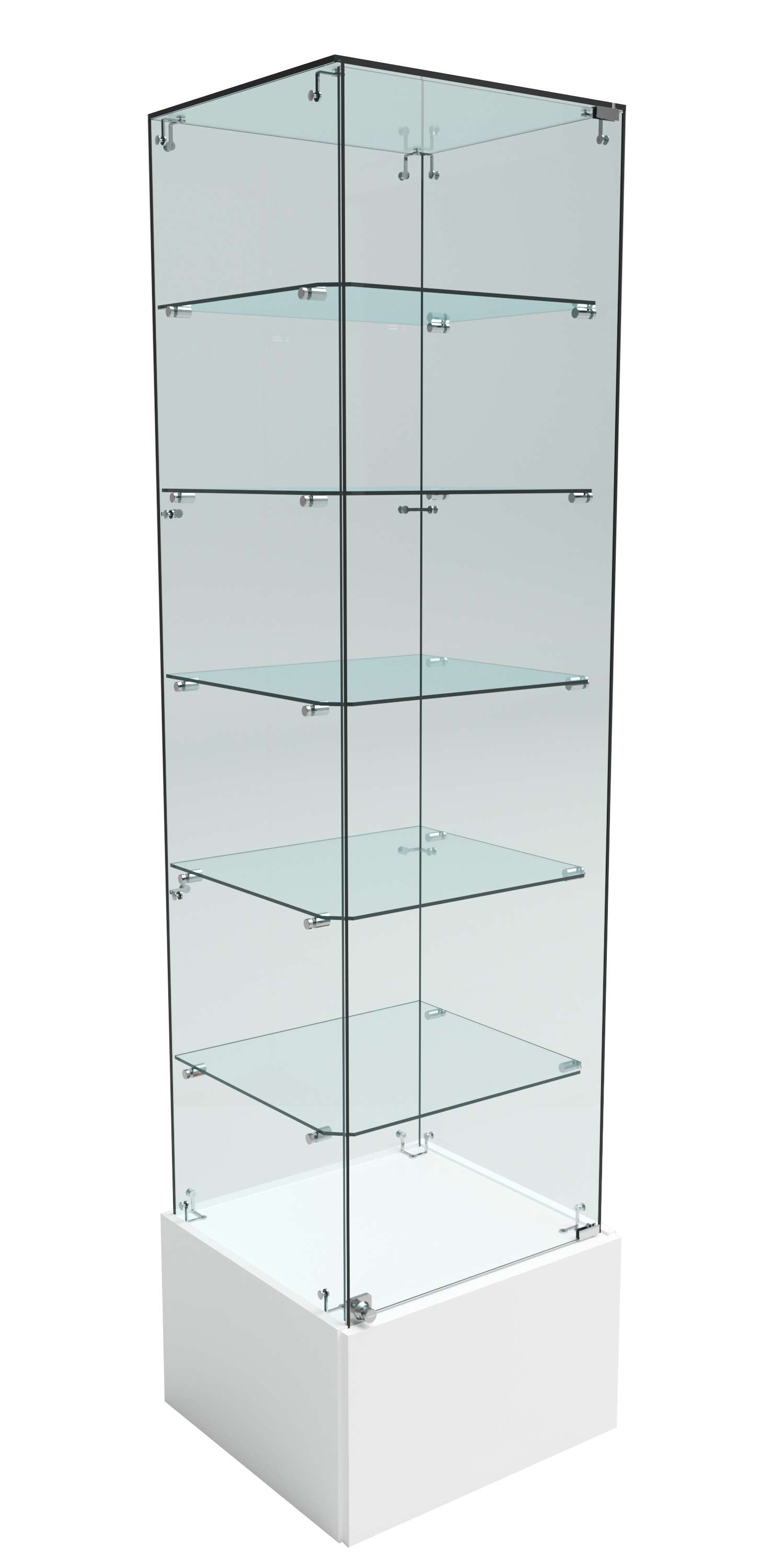 Витрина ИСТРА №510 стаканчик (задняя стенка - стекло) Белый