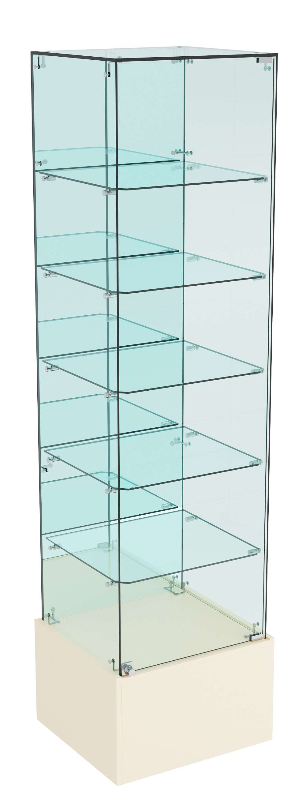 Витрина ИСТРА №512 стаканчик (задняя стенка - зеркало) Крем Вайс