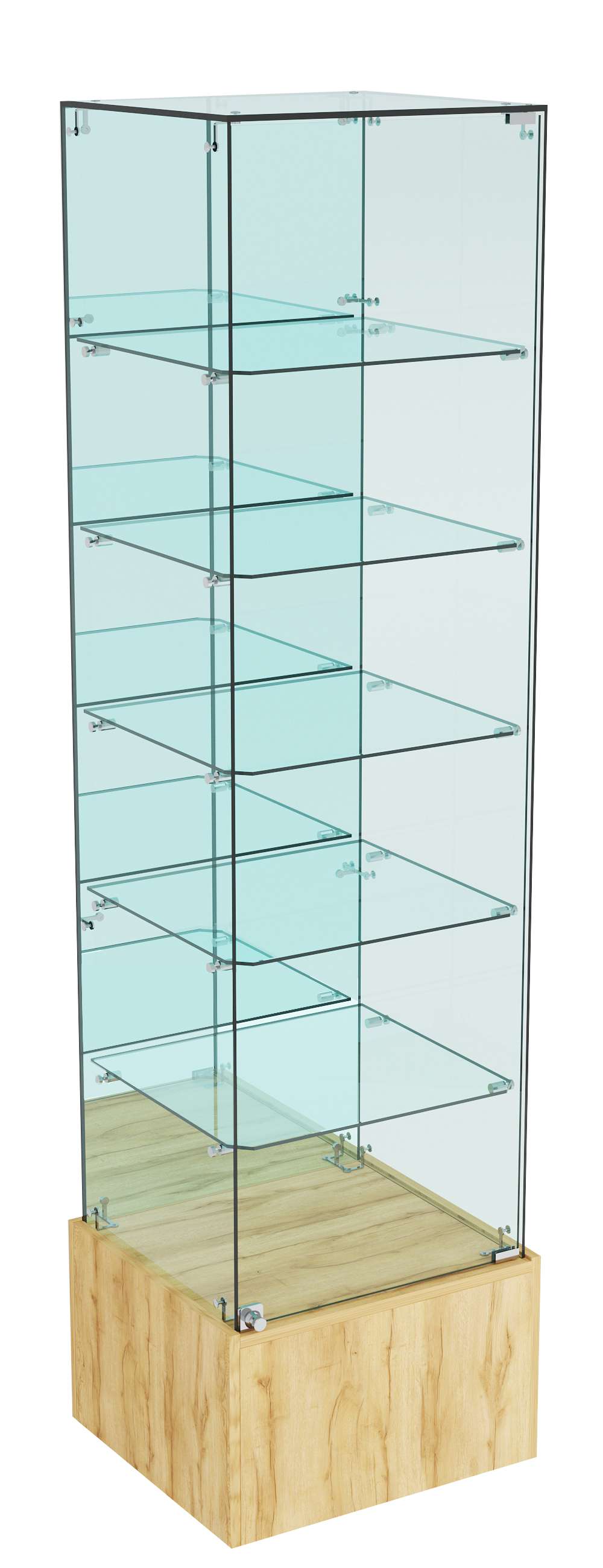 Витрина ИСТРА №512 стаканчик (задняя стенка - зеркало) Дуб Золотистый