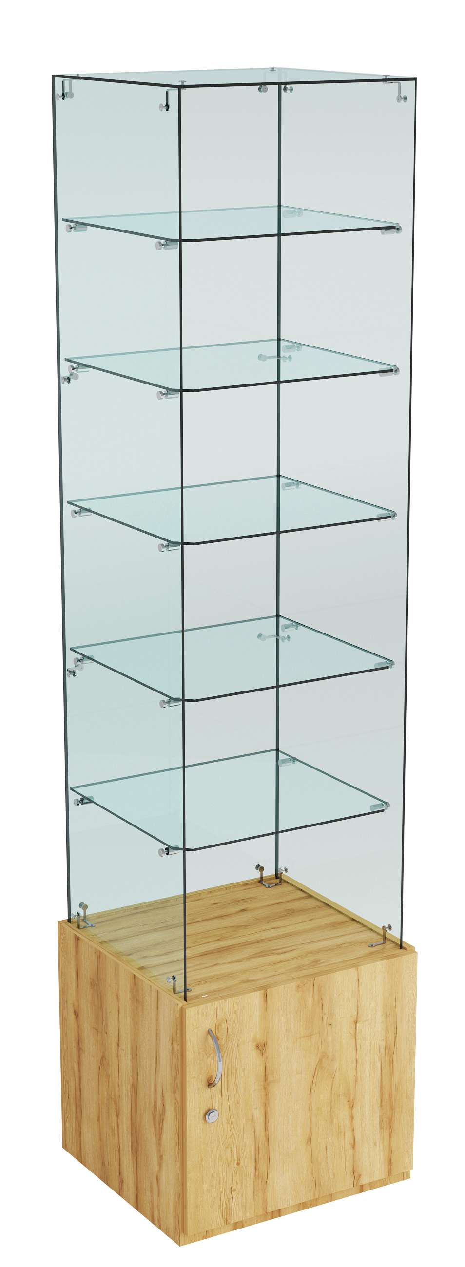 Витрина ИСТРА №606 стаканчик (З/С - стекло), без дверей Дуб Золотистый