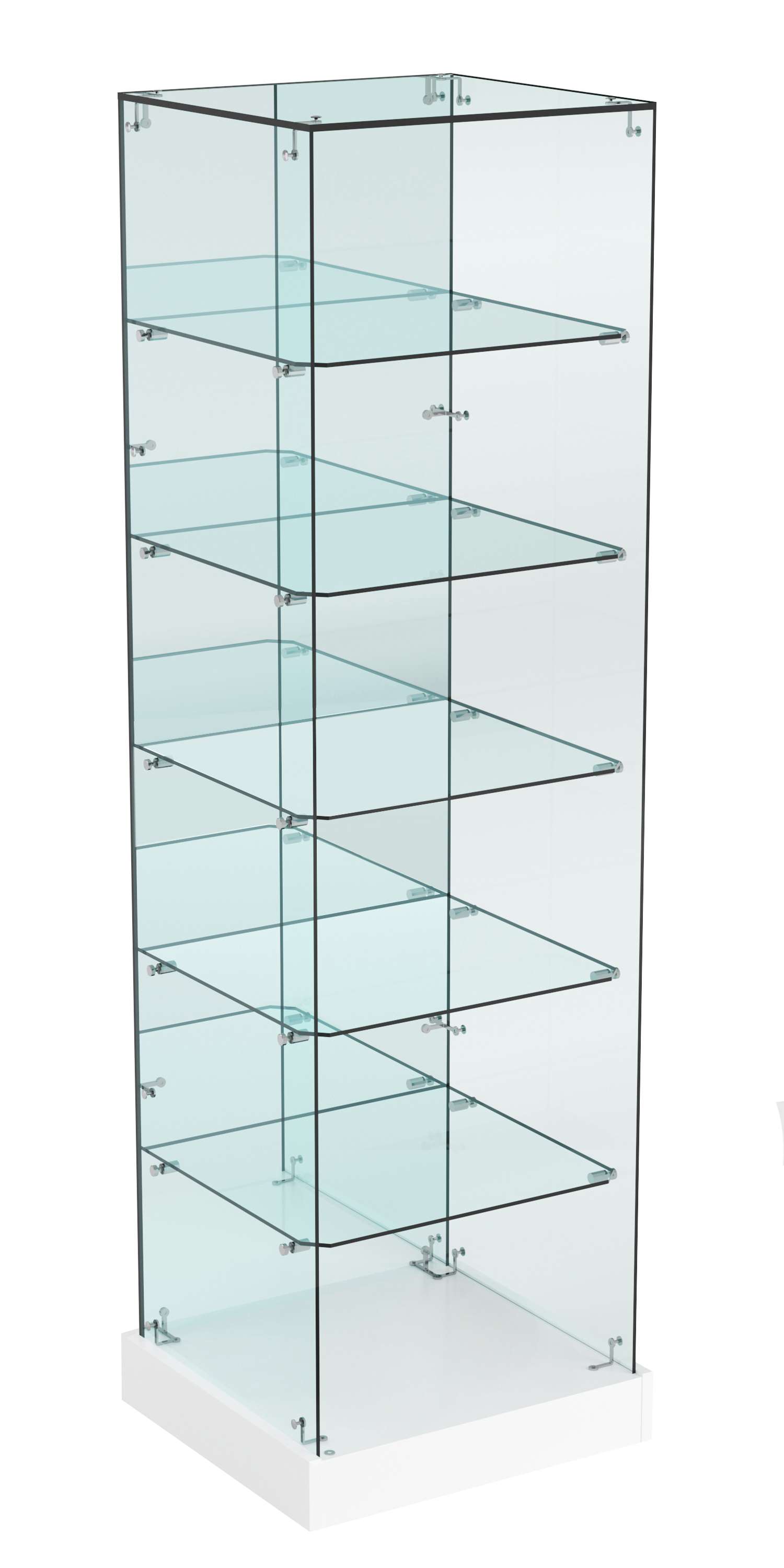 Витрина Хит продаж №504 (открытая, задняя стенка - зеркало) Белый