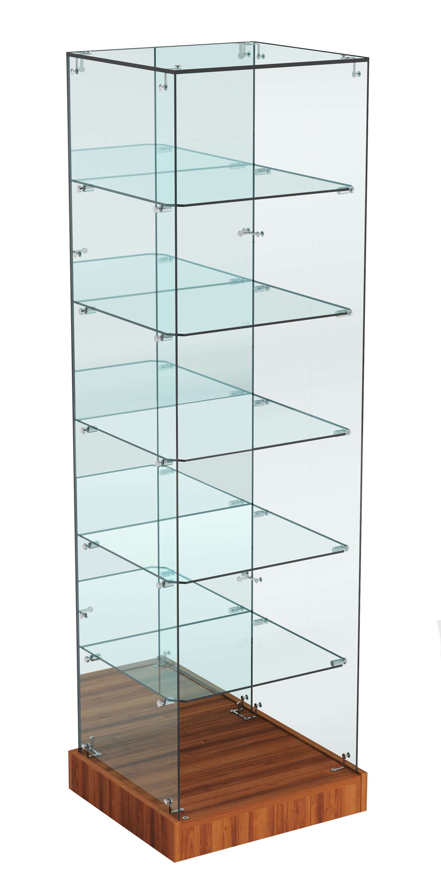 Витрина Хит продаж №504 (открытая, задняя стенка - зеркало) Орех