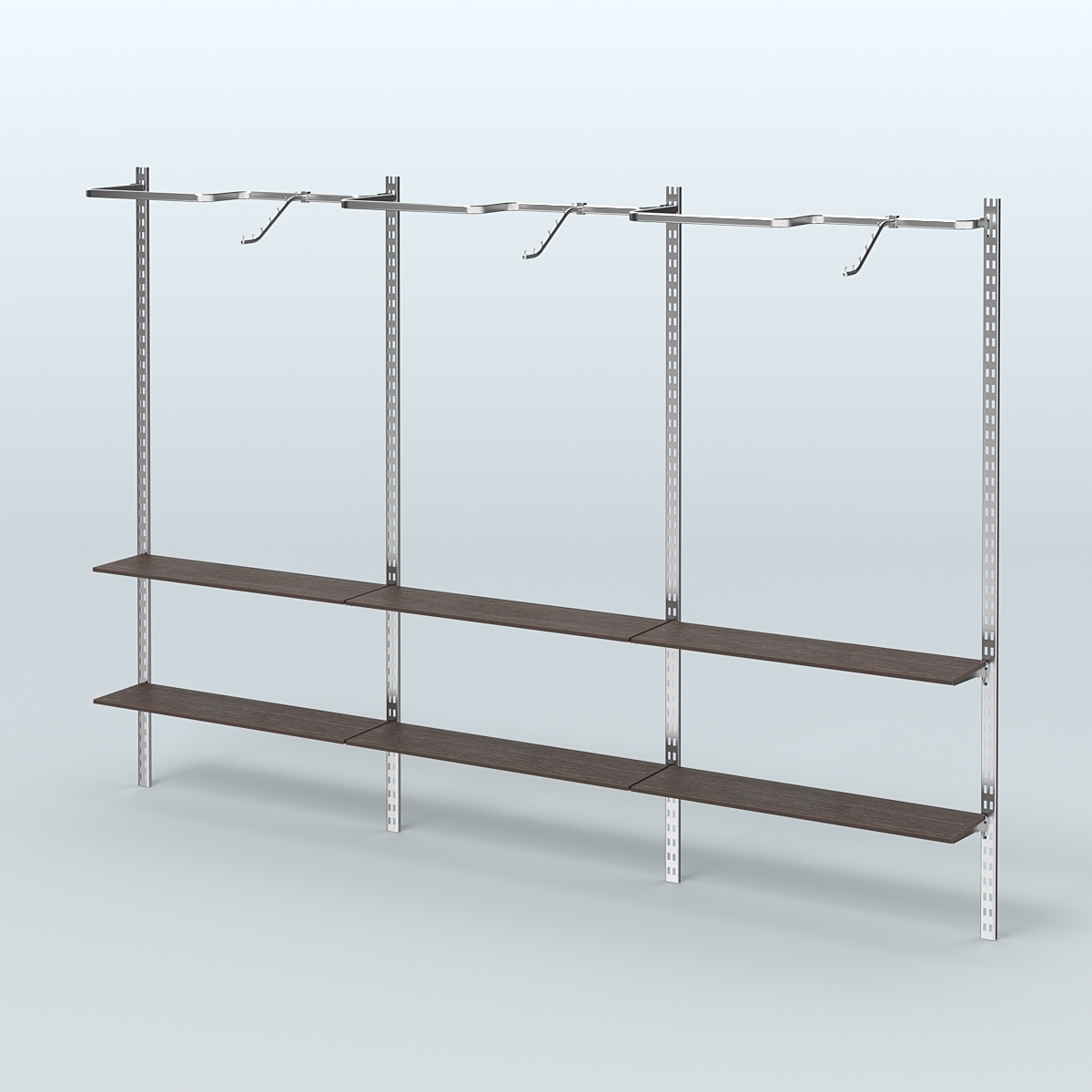 Система ГЛОБАЛ с Р-образными поручнями и полками из ДСП №4 (3600 мм) Дуб Венге