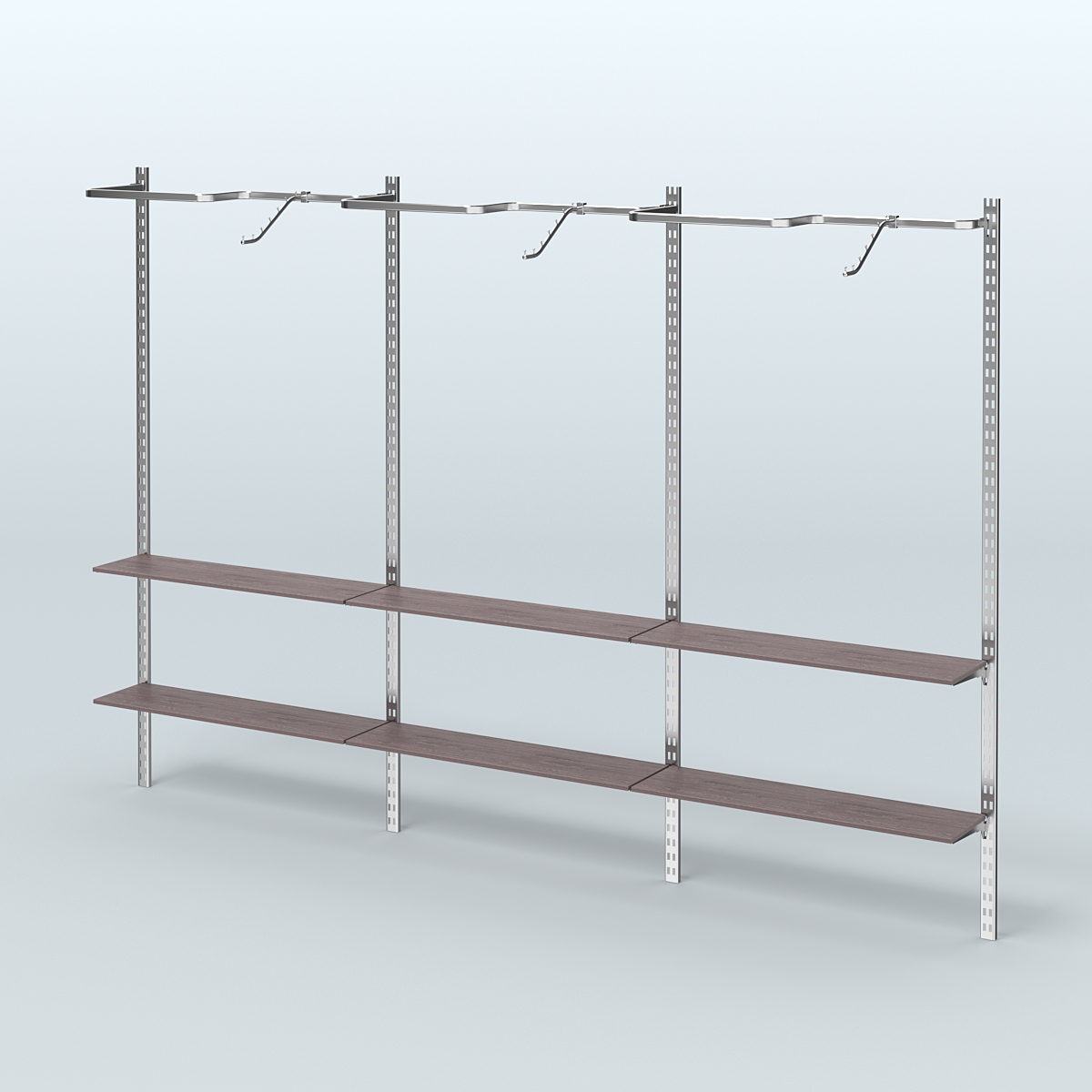 Система ГЛОБАЛ с Р-образными поручнями и полками из ДСП №4 (3600 мм) Ясень Анкор темный