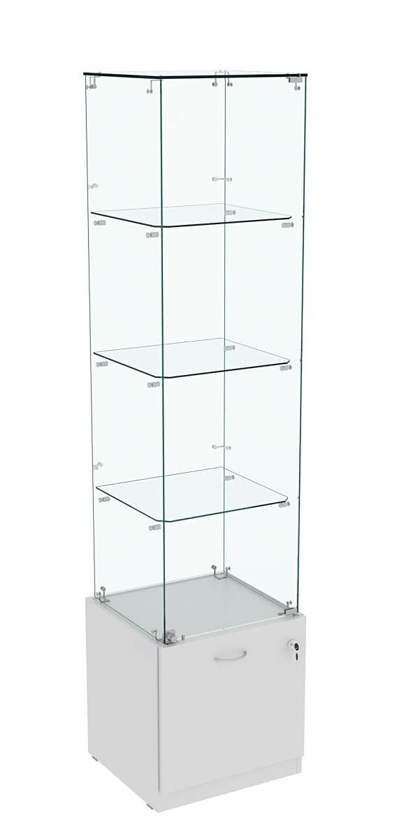 Витрина Кристалл №6 стаканчик (задняя стенка - стекло) Серый