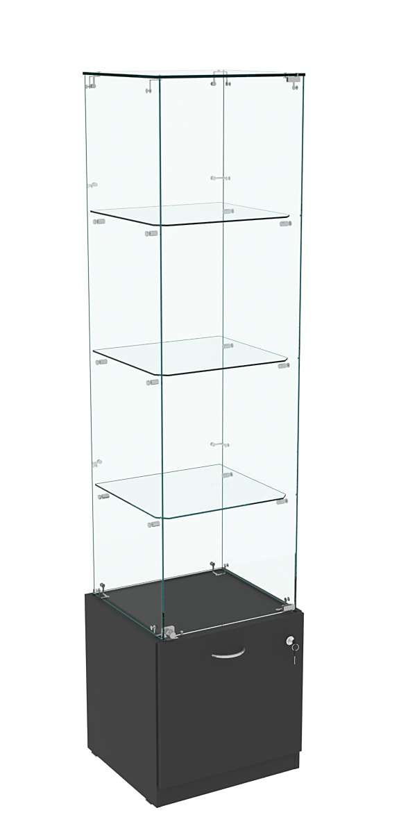 Витрина Кристалл №6 стаканчик (задняя стенка - стекло) Черный