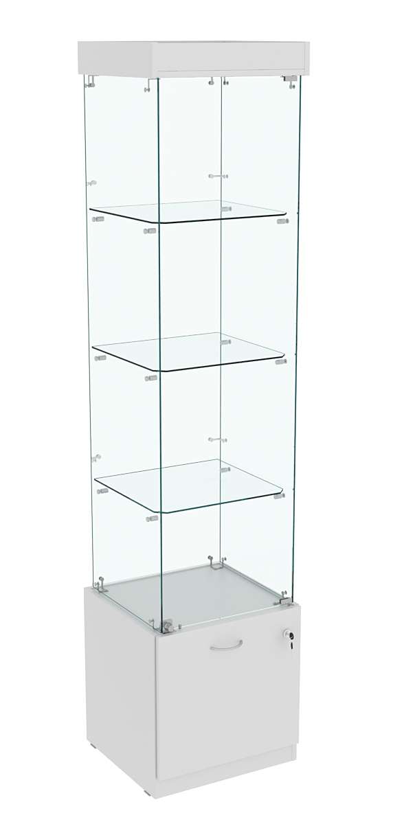 Витрина Кристалл №2 стаканчик (задняя стенка - стекло) Серый