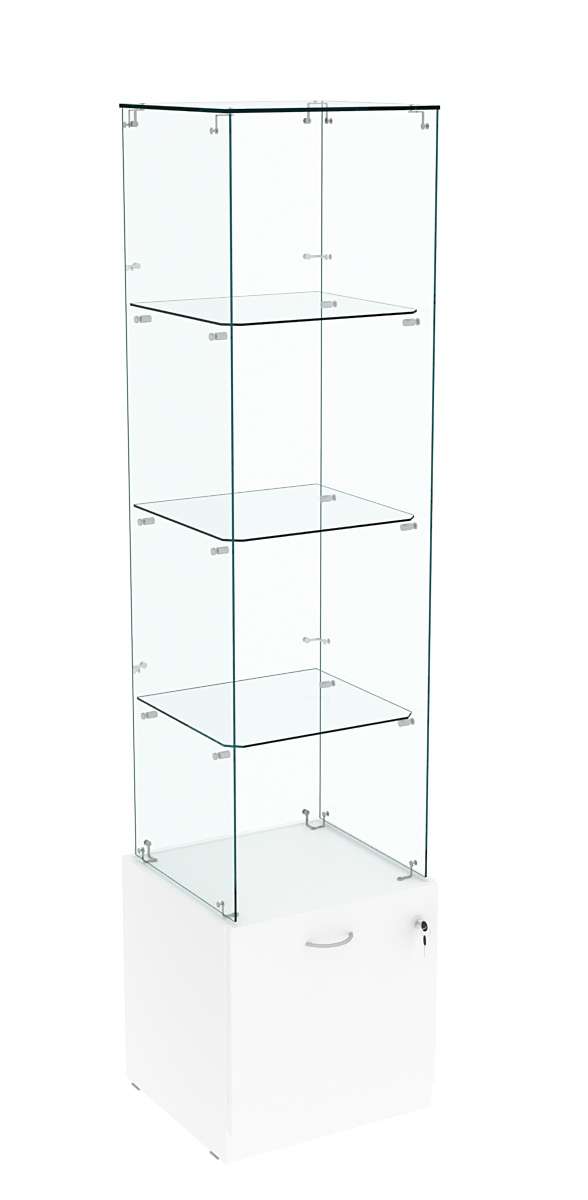 Витрина Кристалл №106 стаканчик (З/С - стекло), без дверей Белый