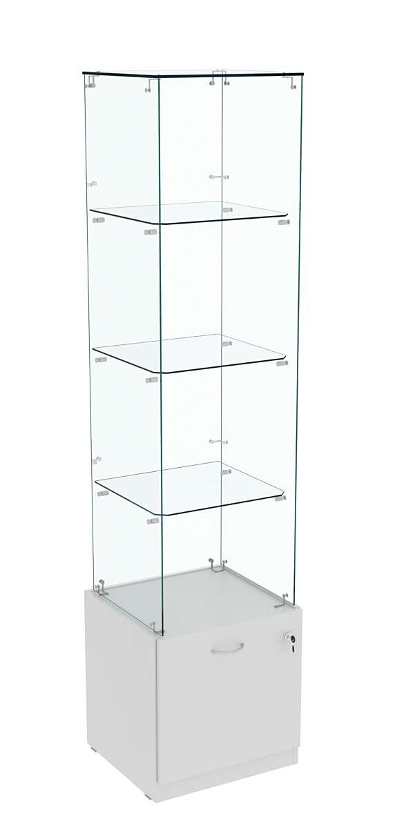 Витрина Кристалл №106 стаканчик (З/С - стекло), без дверей Серый